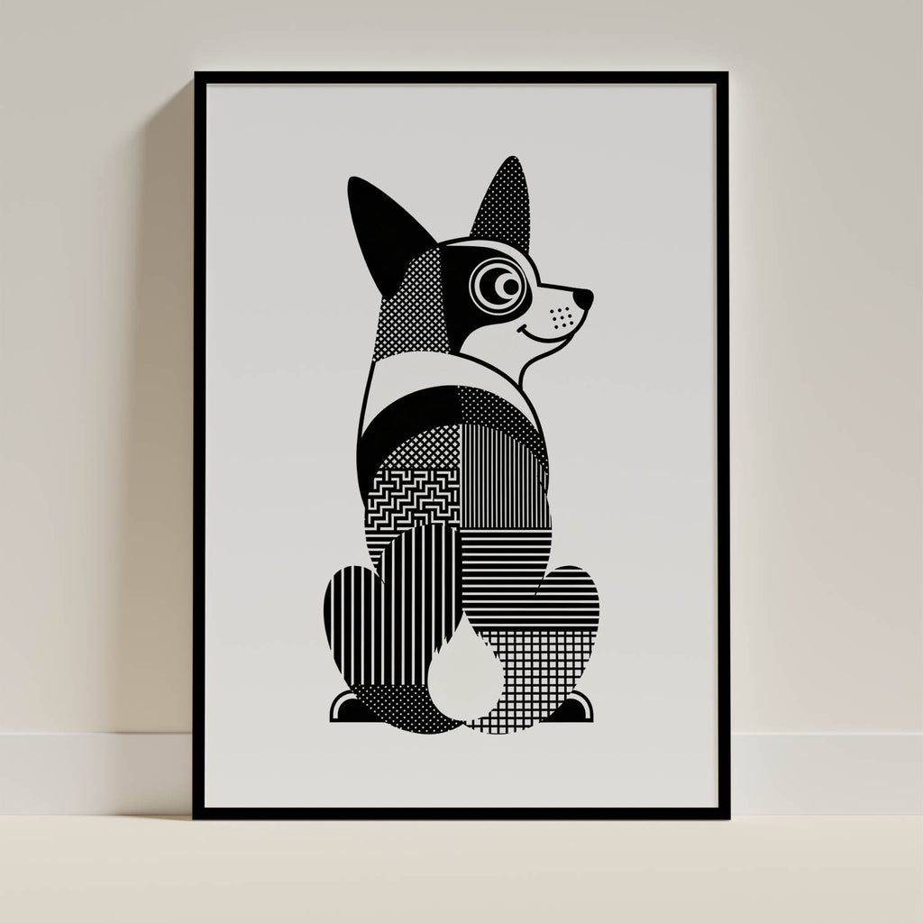 Corgi Geometric Line Art mockup