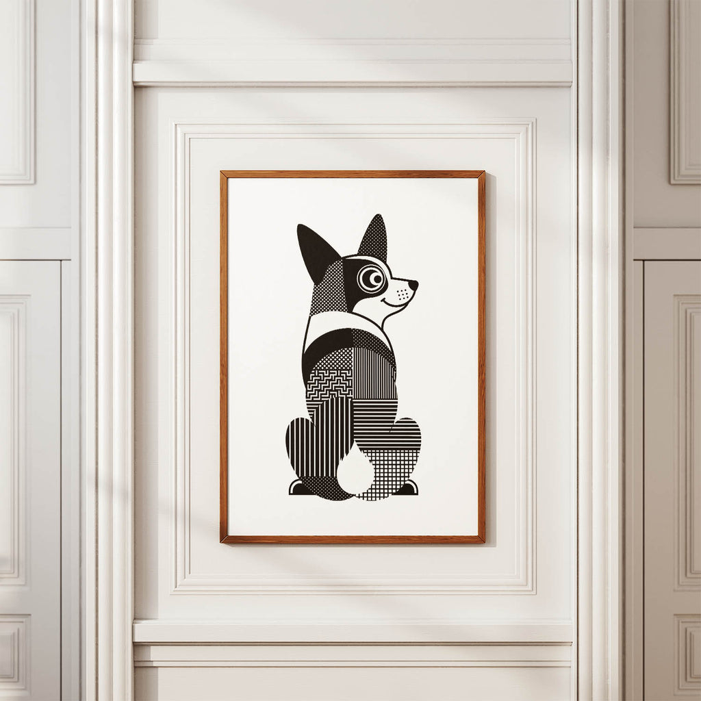 Corgi Geometric Line Art mockup