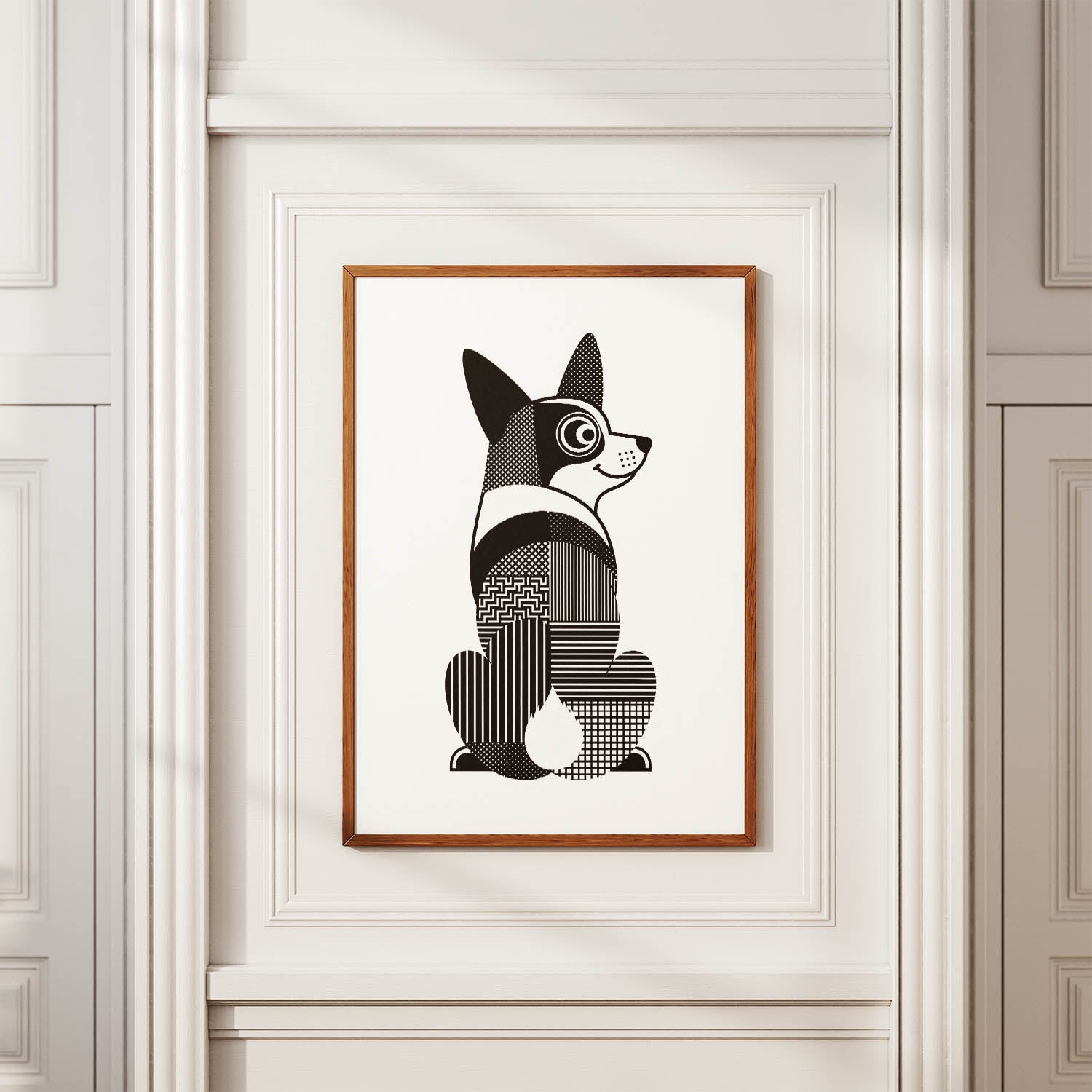 Corgi Geometric Line Art mockup