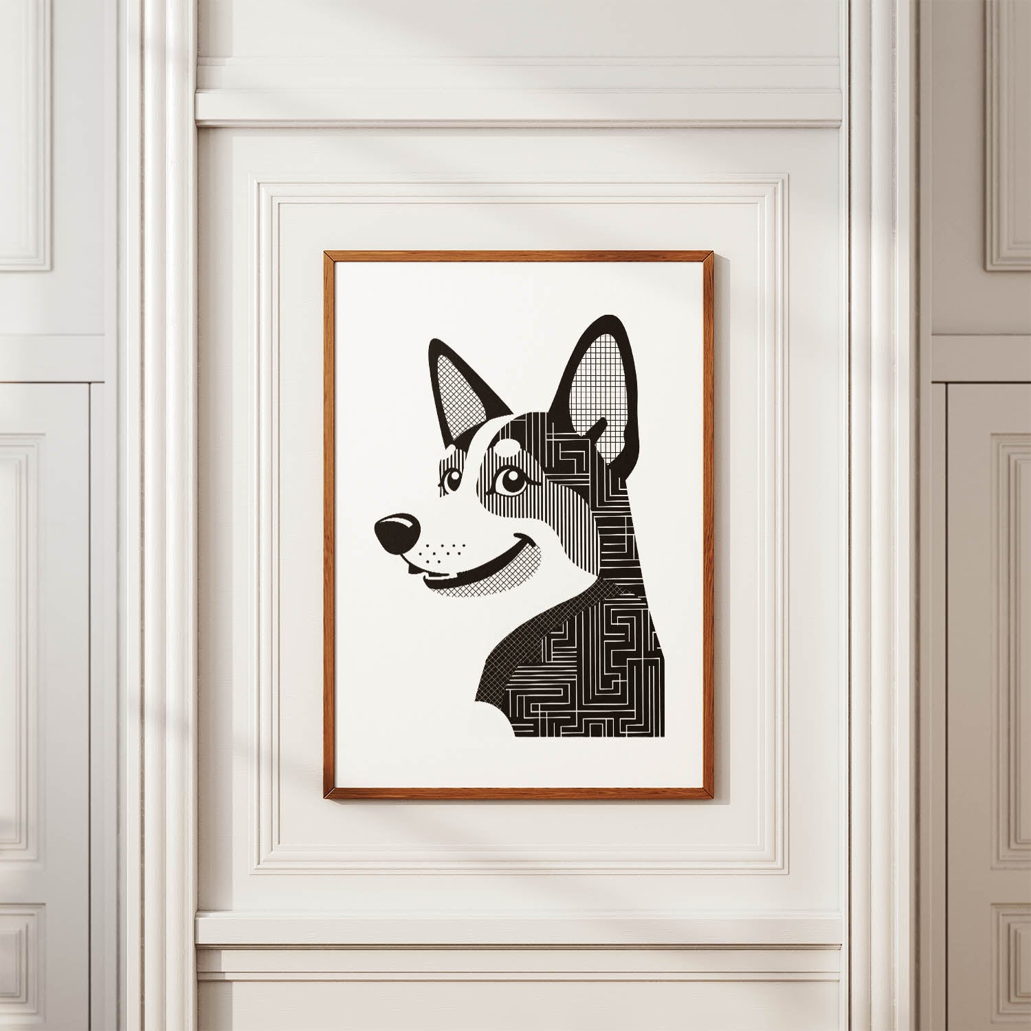 Corgi Geometric Line Art mockup