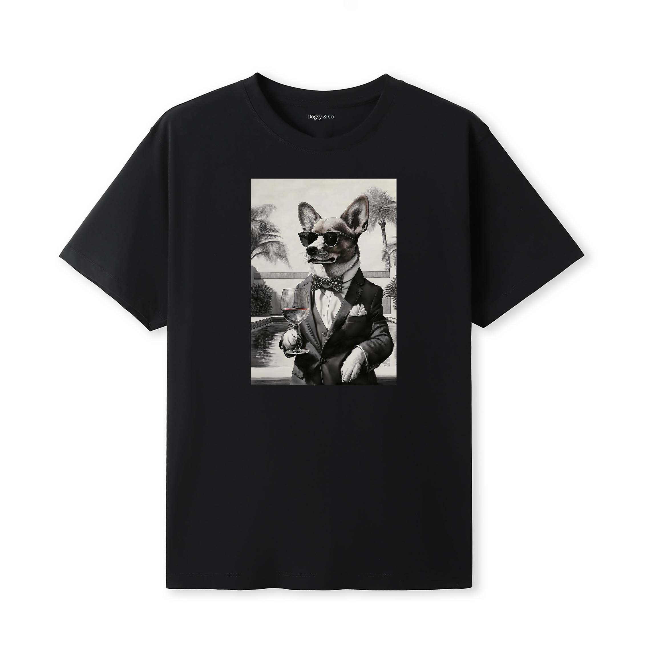 Corgi distinguished gentleman dog t-shirt - black