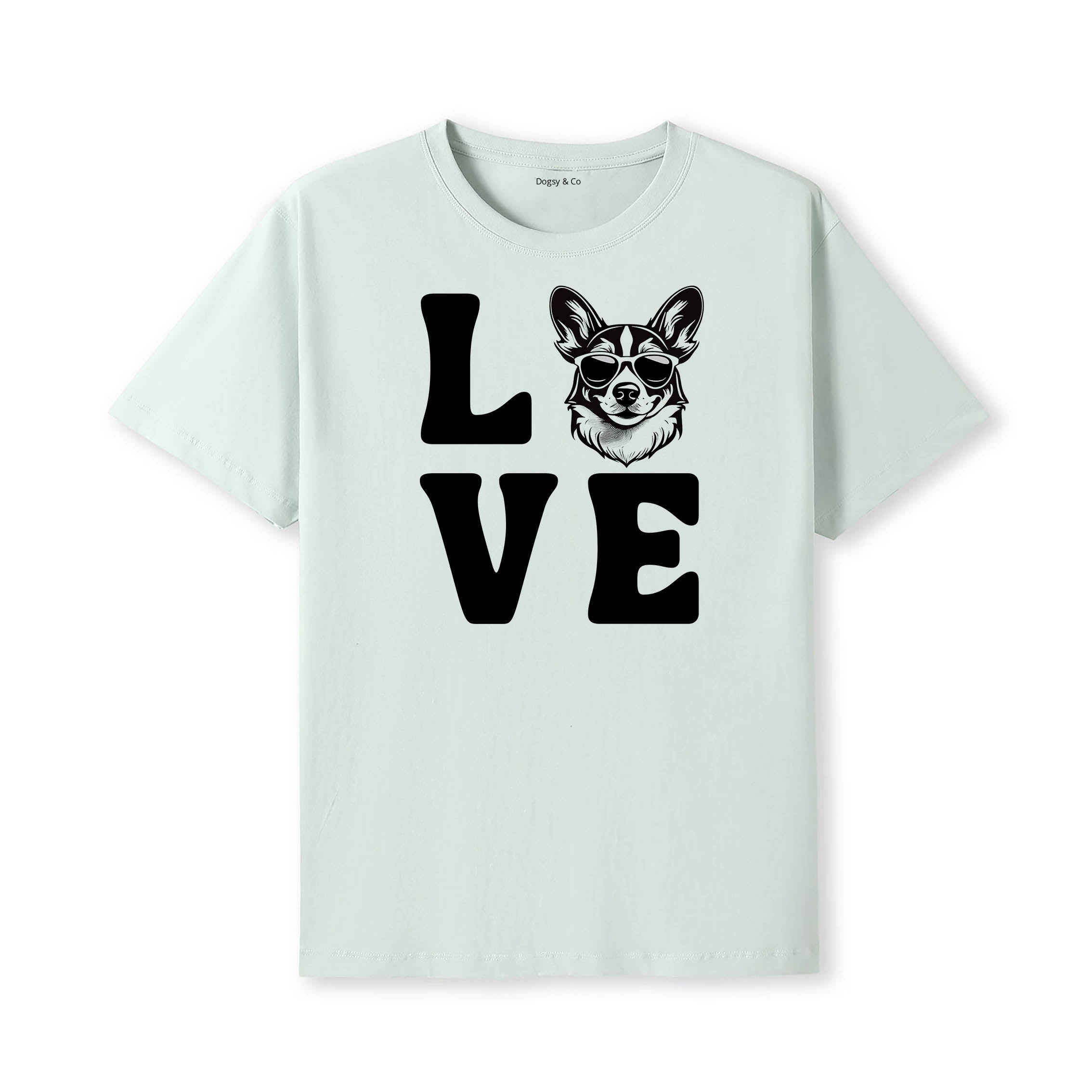 Corgi LOVE DOGS Tshirt - Mint