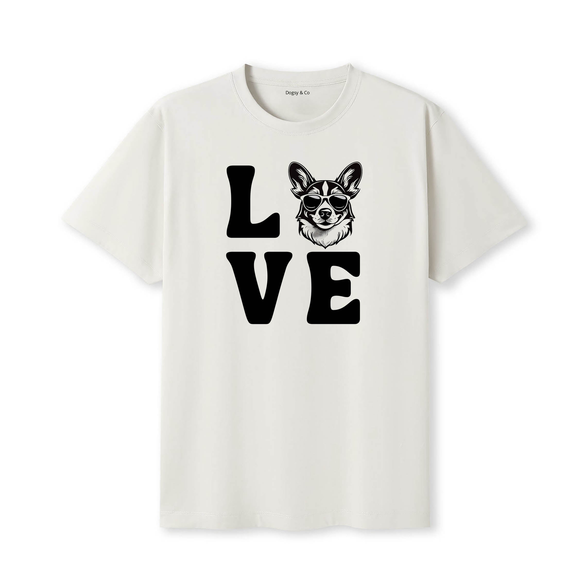 Corgi LOVE DOGS Tshirt - Natural