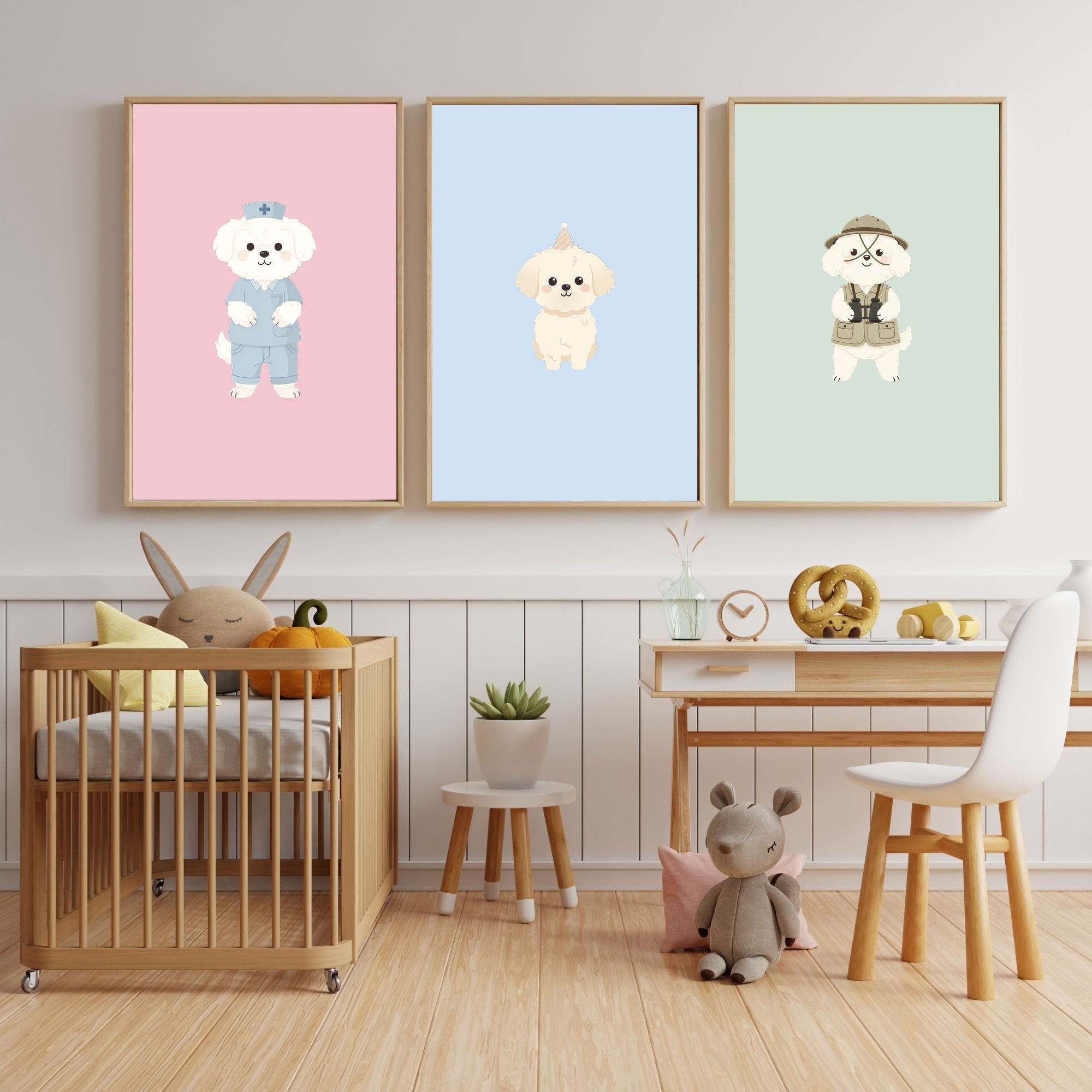 Coton de Tulear Kids Nursery Wall Art Print Bundle — 22 Dog Costume Designs, 5 Colours, 6 Print Sizes | Digital Download