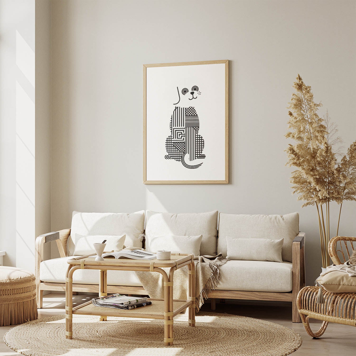 Coton de Tulear Geometric Line Art mockup