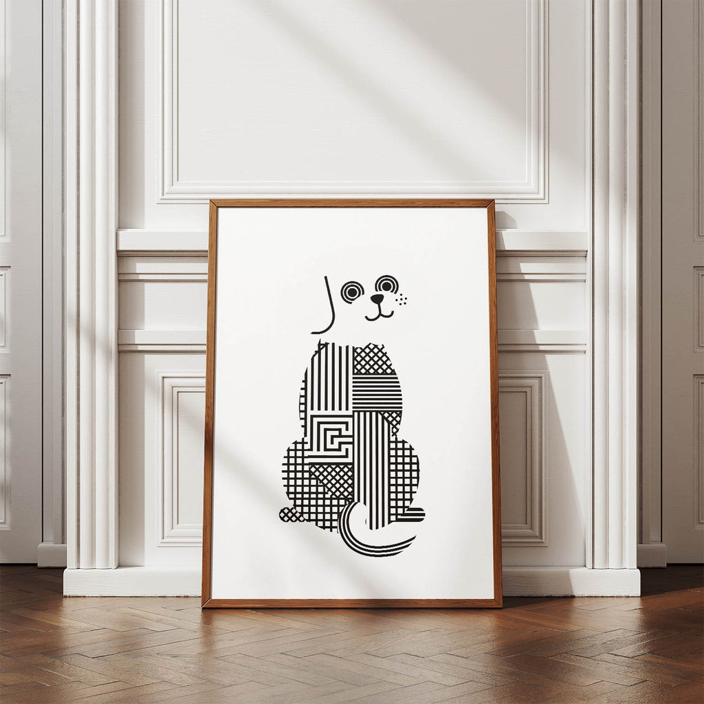 Coton de Tulear Geometric Line Art mockup