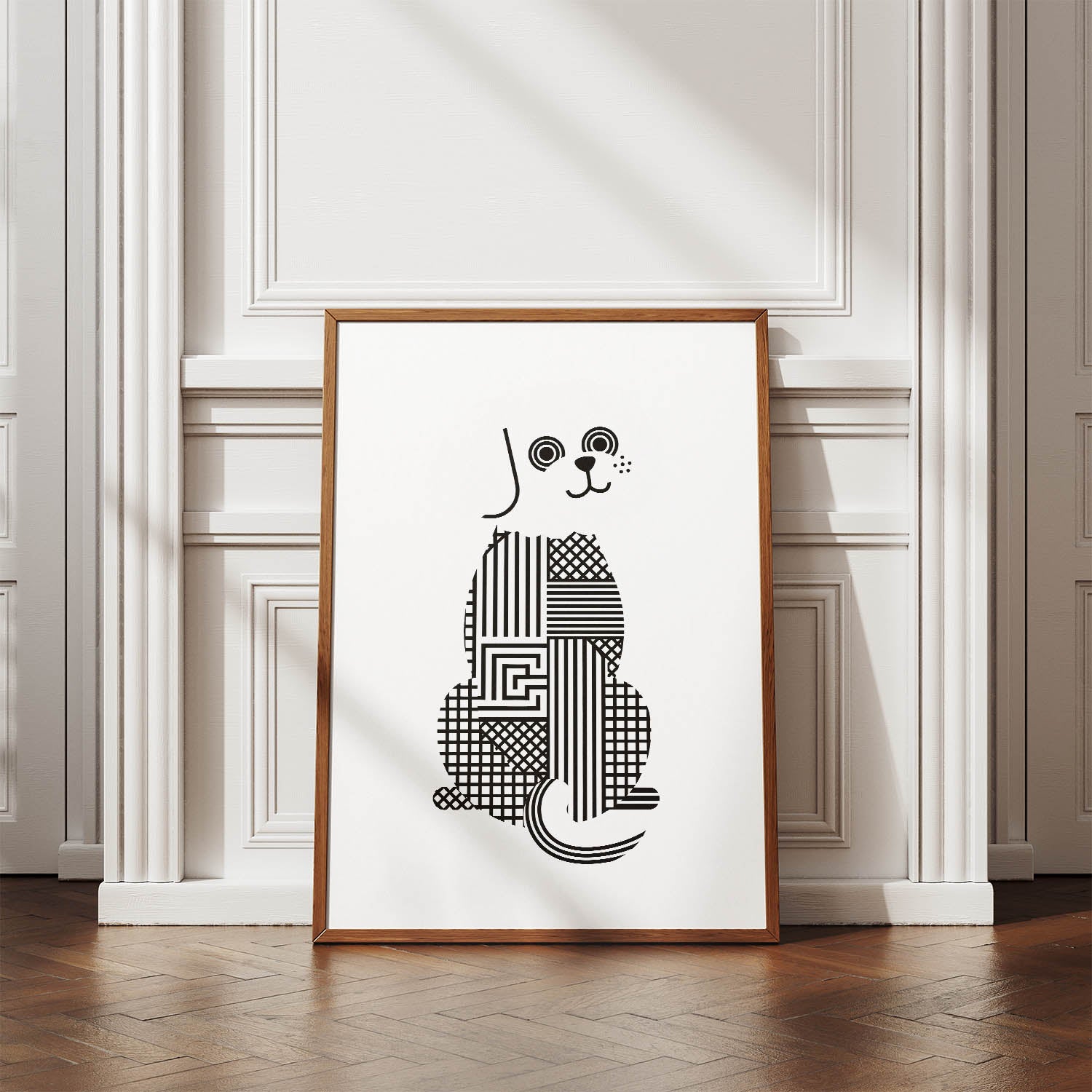 Coton de Tulear Geometric Line Art mockup