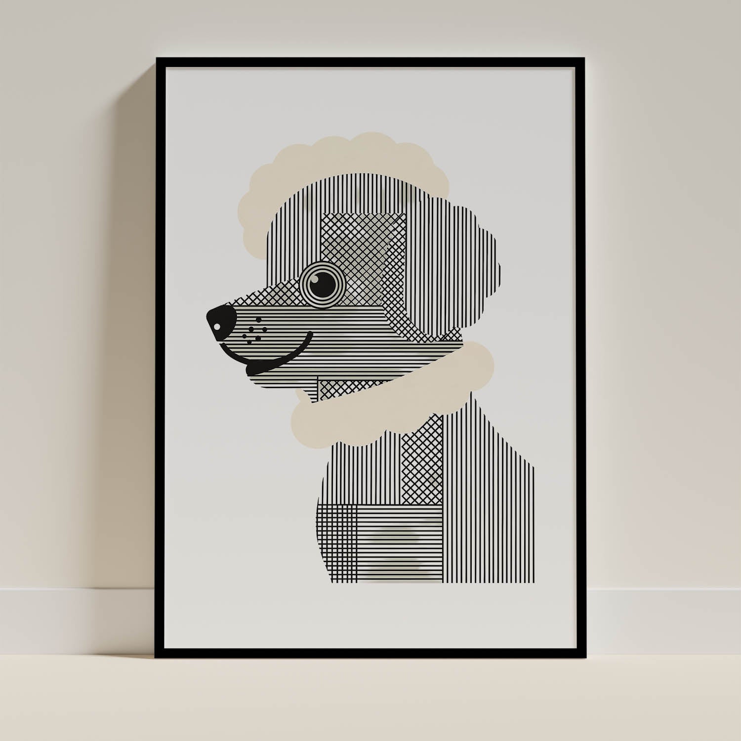 Coton de Tulear Geometric Line Art mockup