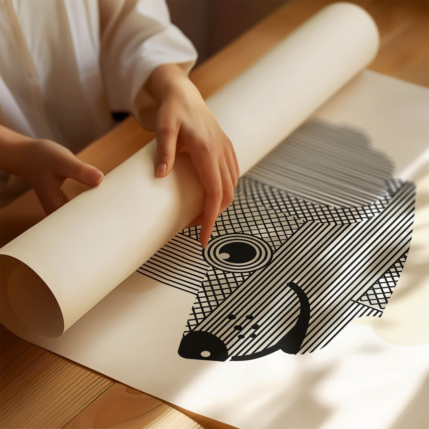 Coton de Tulear Geometric Line Art mockup