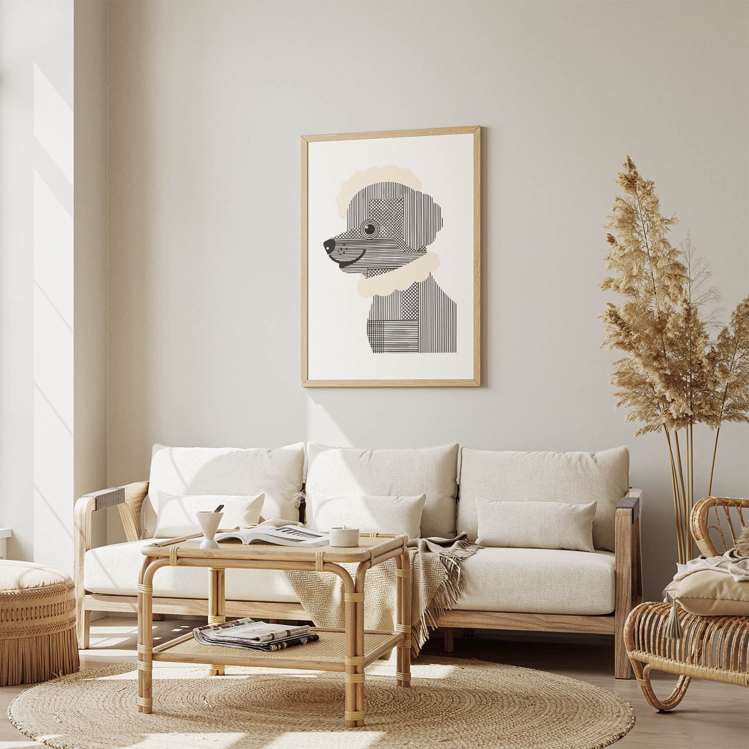 Coton de Tulear Geometric Line Art mockup