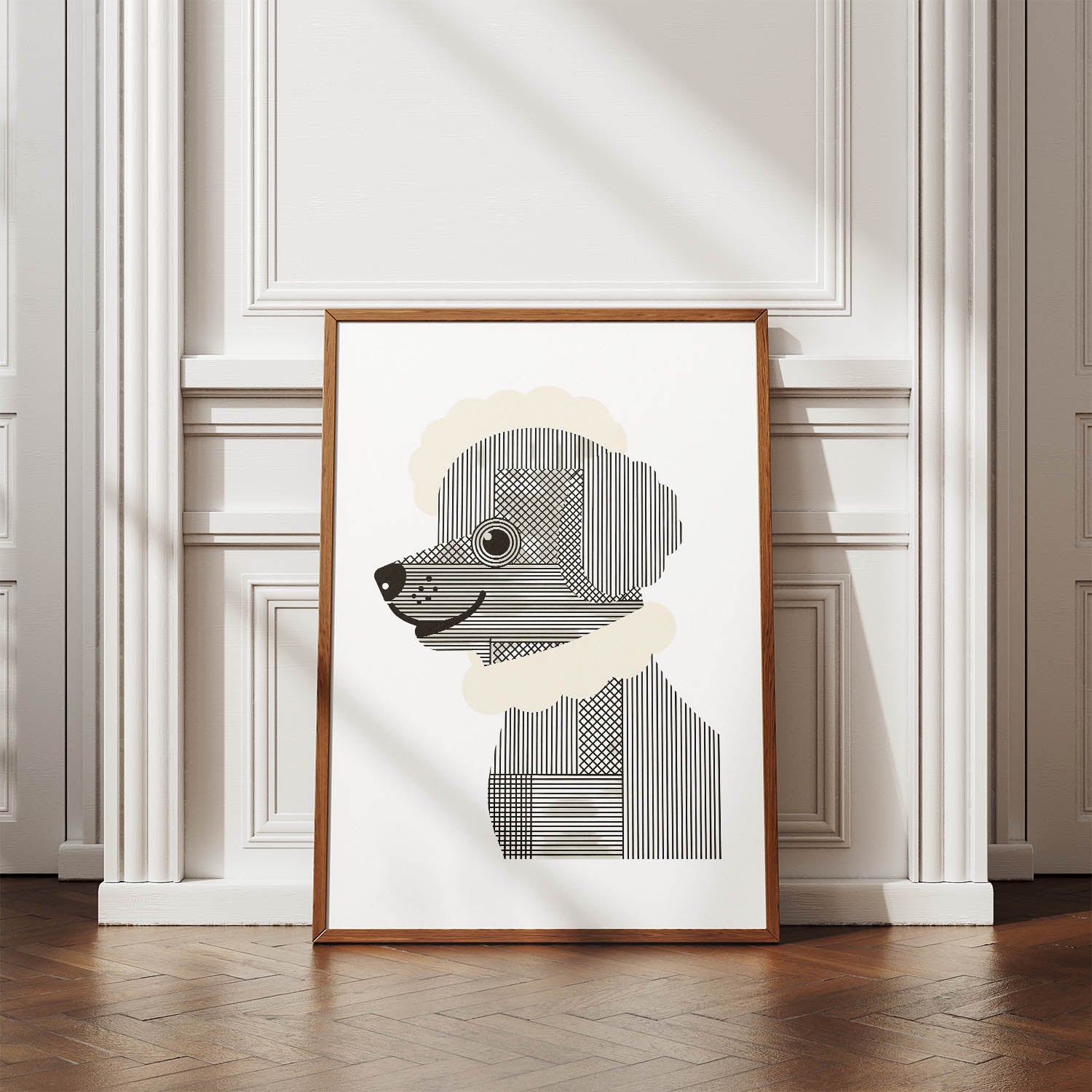 Coton de Tulear Geometric Line Art mockup