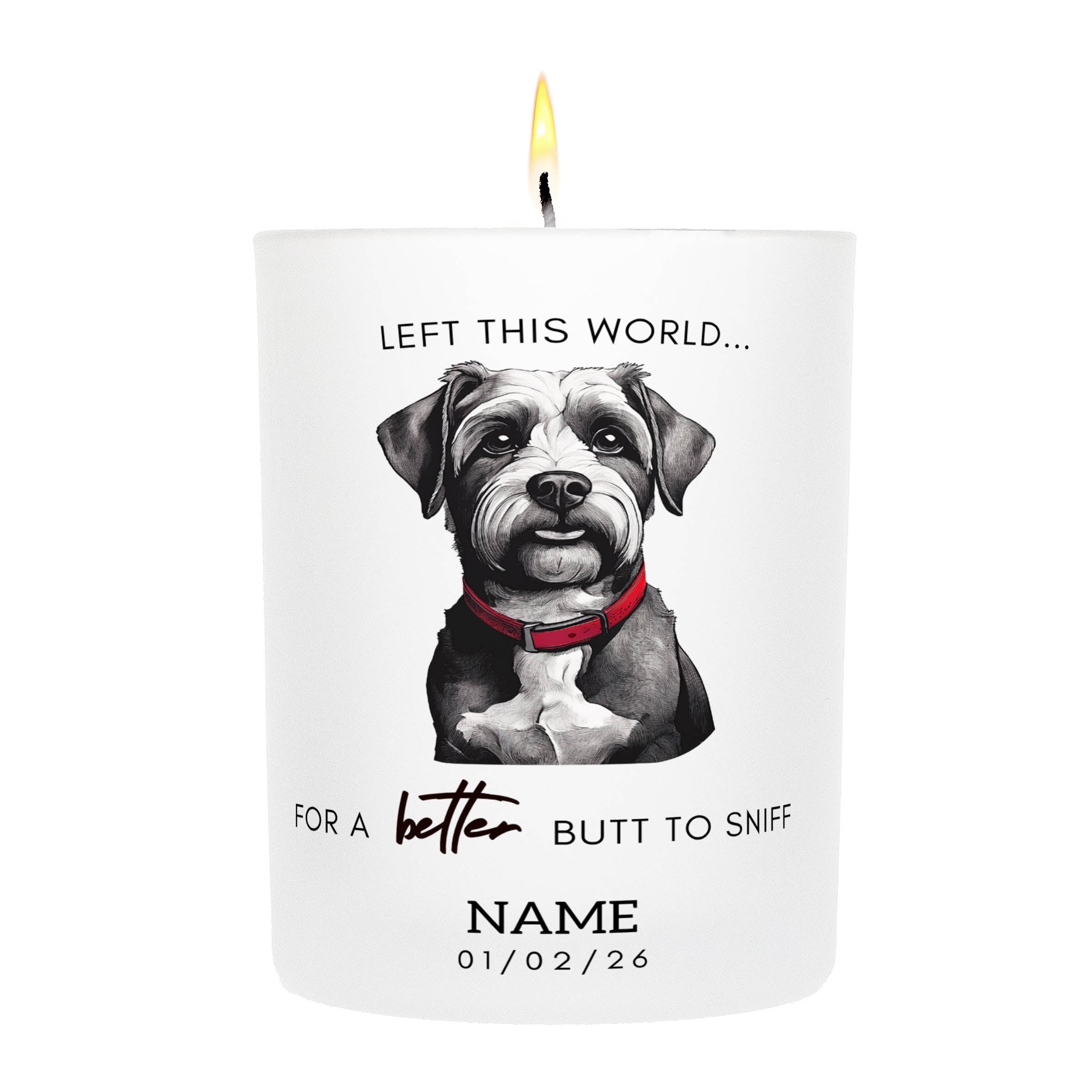 Coton De Tulear in Memory Better Butt To Sniff Custom Candle.