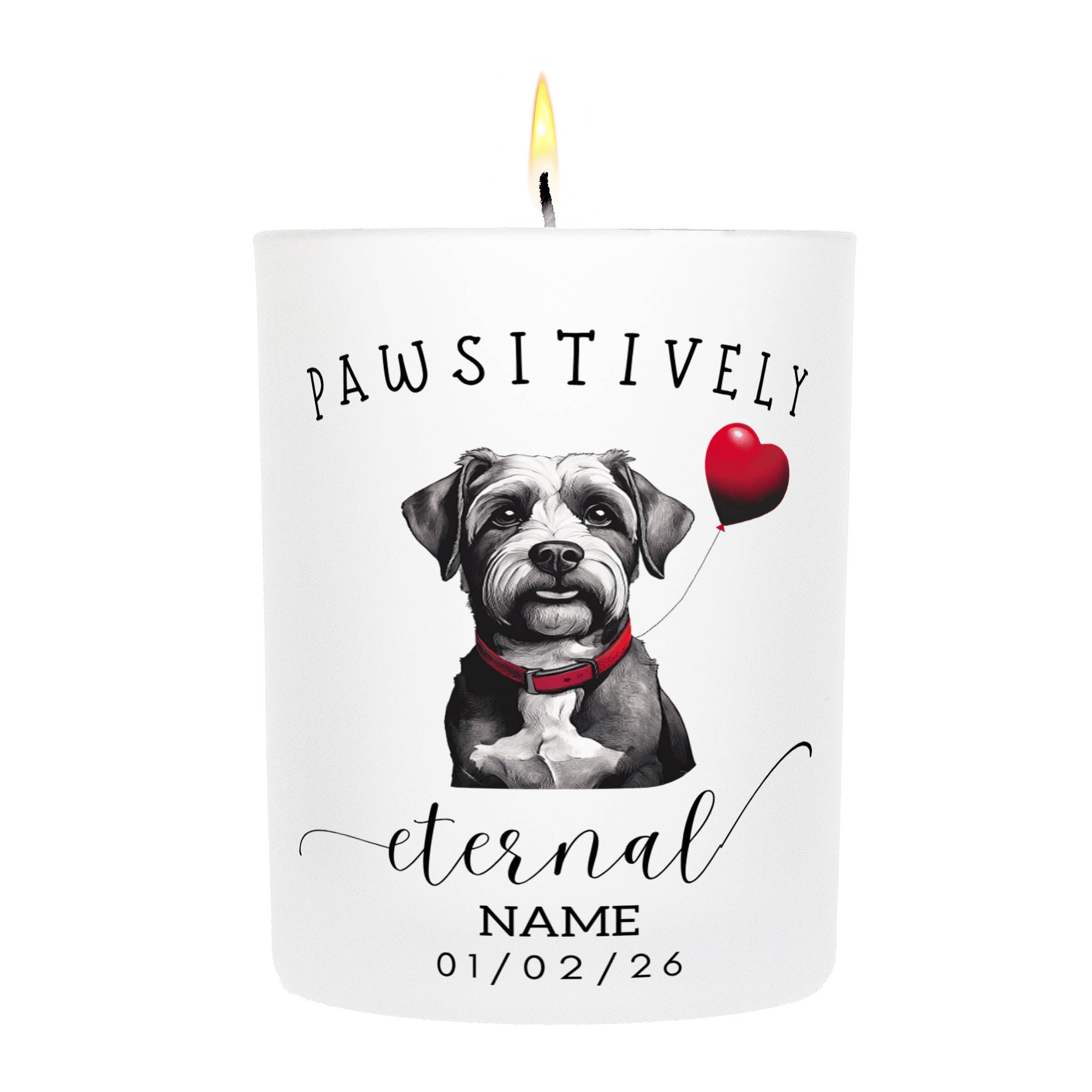 Coton de Tulear In Memory Custom Pawsitively Eternal Candle White