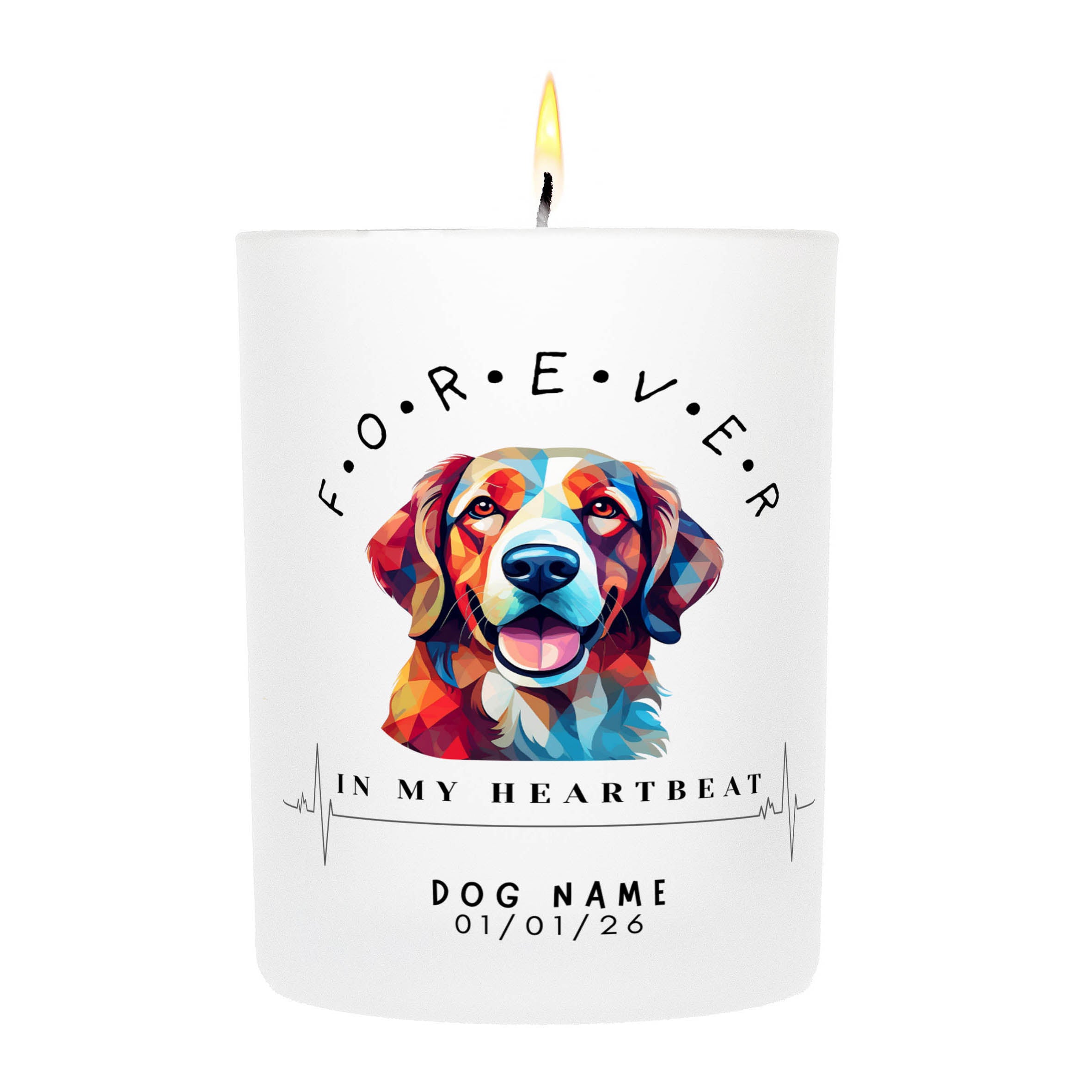 Curly Coated Retriever – Forever in My Heartbeat Custom Candle