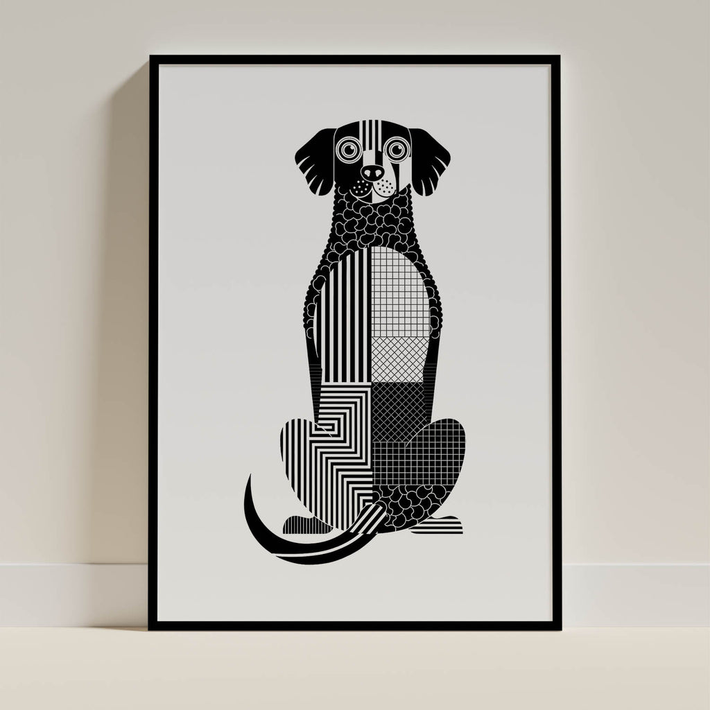 Curly Coated Retriever Geometric Line Art mockup