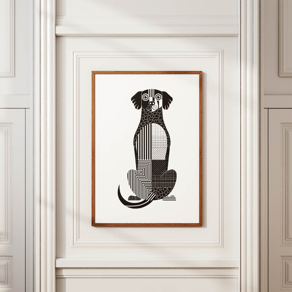 Curly Coated Retriever Geometric Line Art mockup