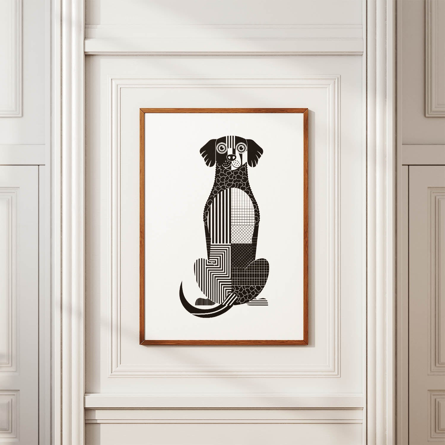 Curly Coated Retriever Geometric Line Art mockup