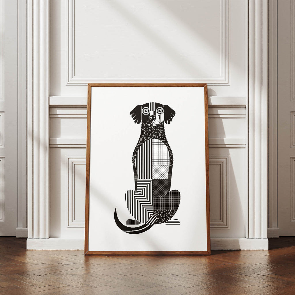 Curly Coated Retriever Geometric Line Art mockup