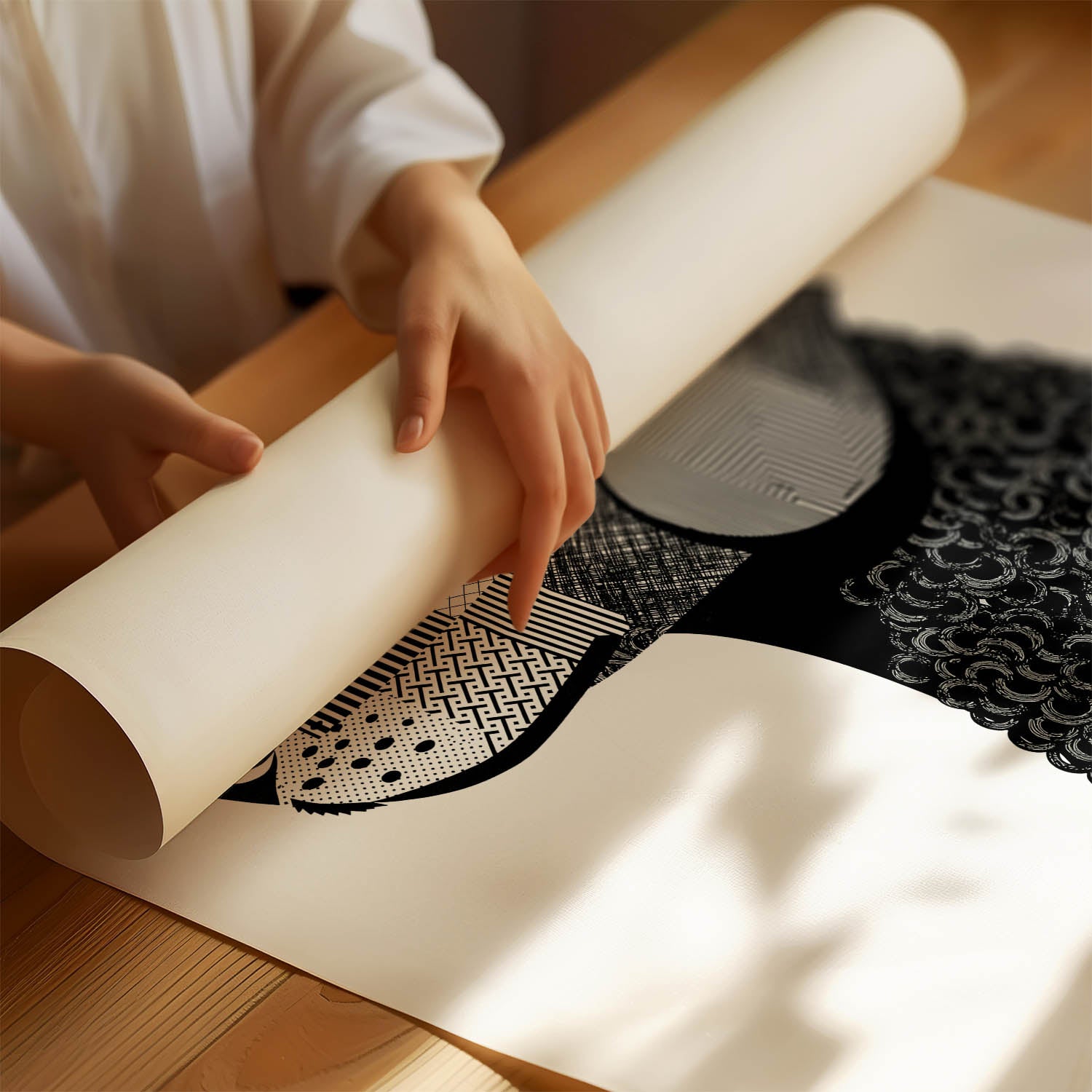 Curly Coated Retriever Geometric Line Art mockup