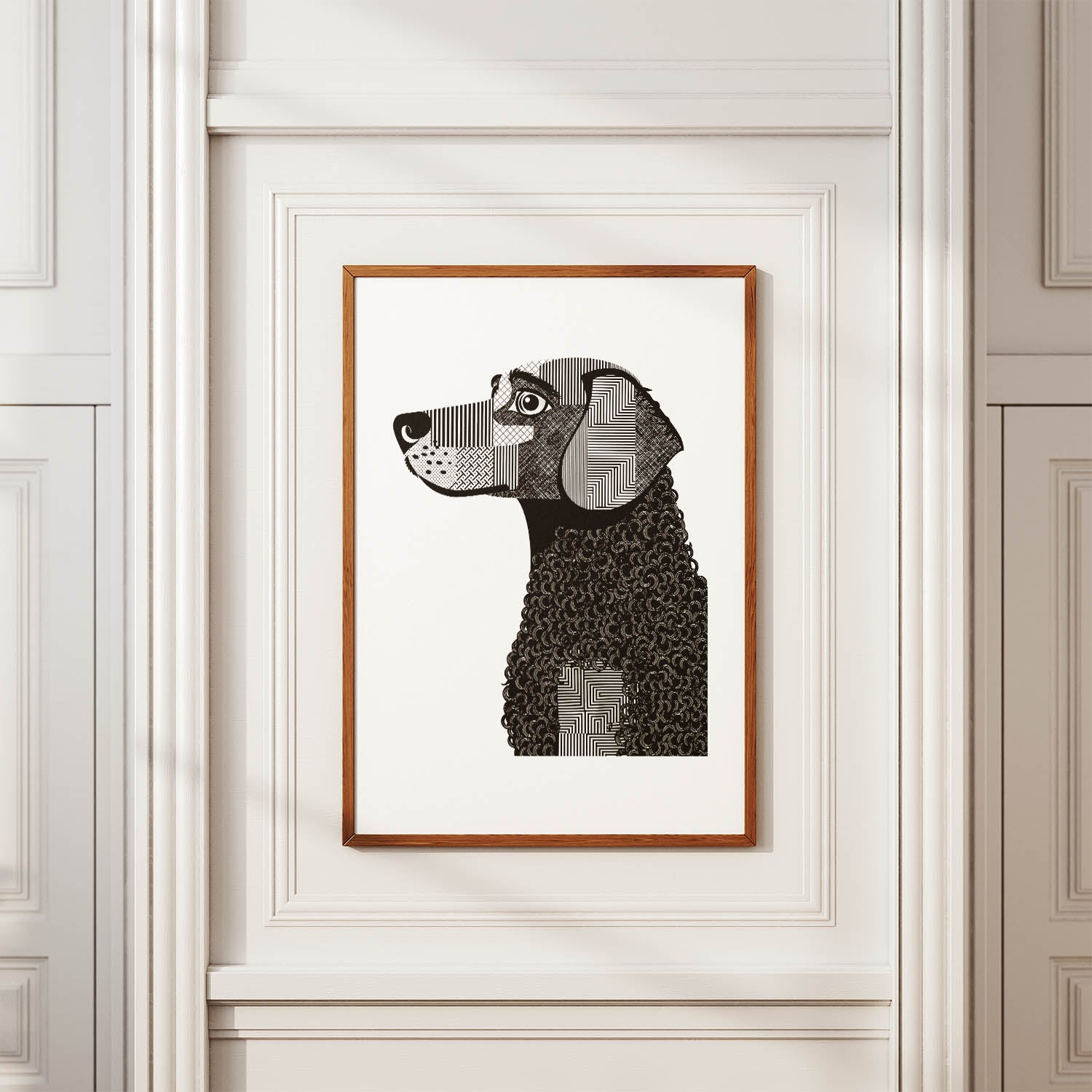 Curly Coated Retriever Geometric Line Art mockup