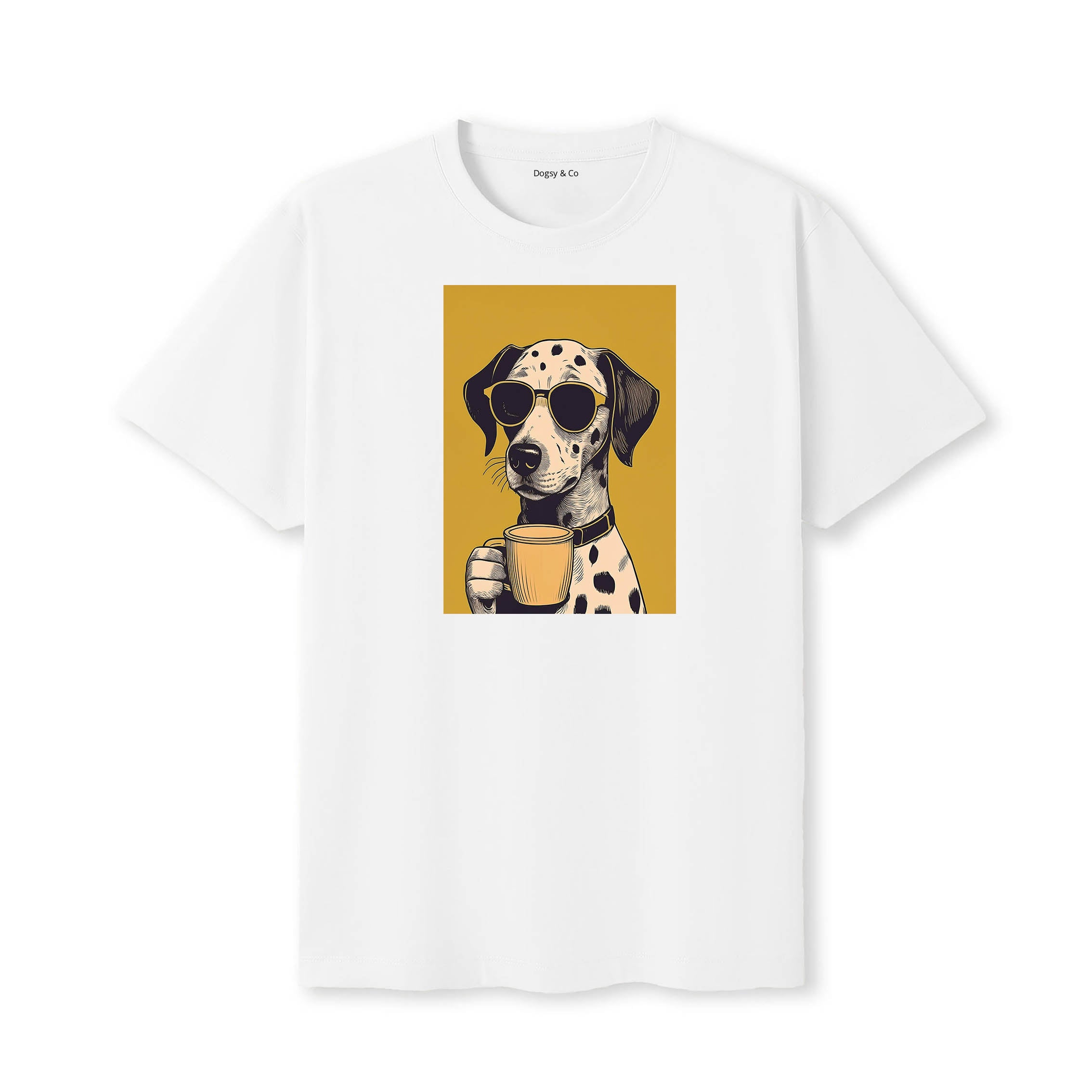 Dalmatian Coffee Dog T-Shirt White