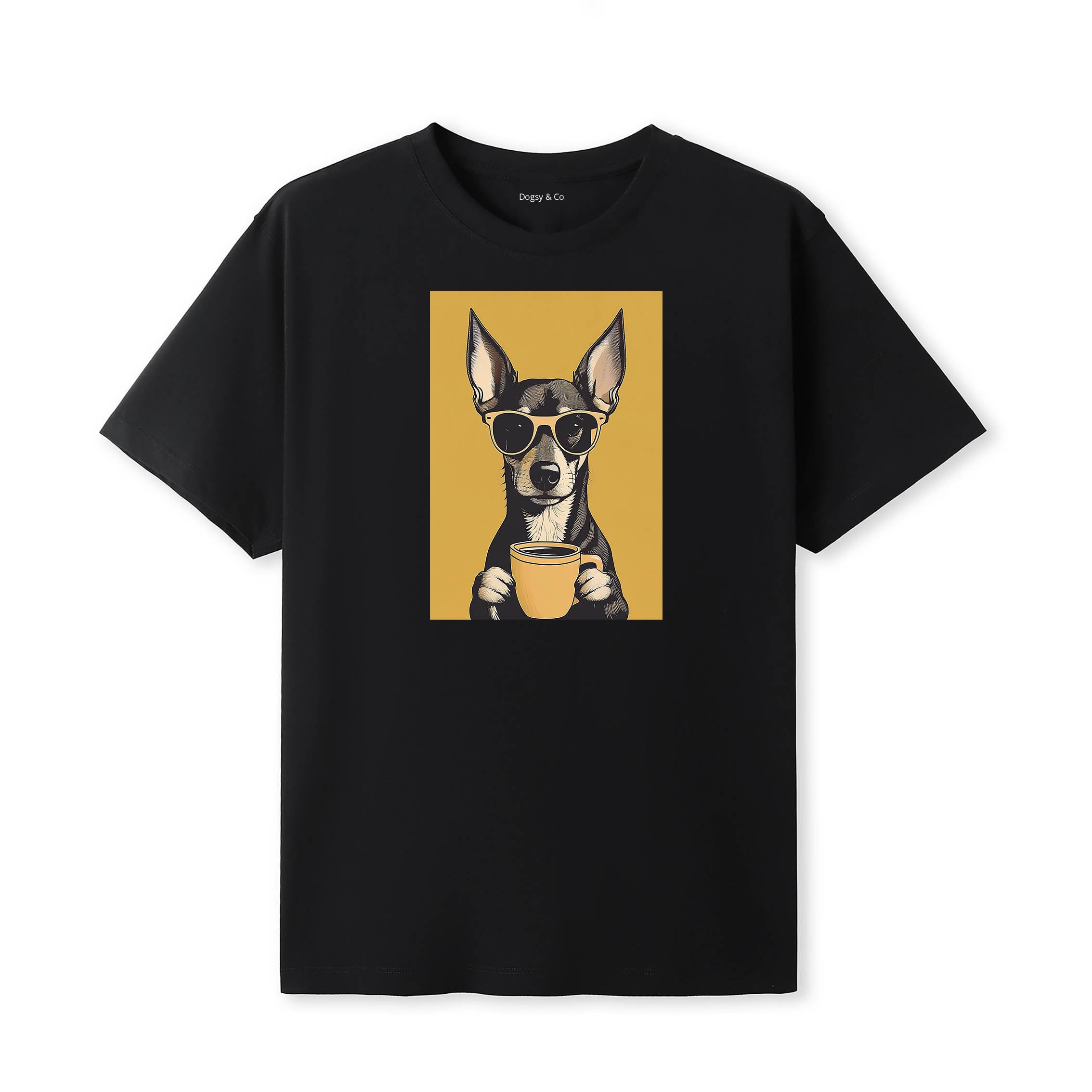 Dachshund Coffee Dog T-Shirt Black