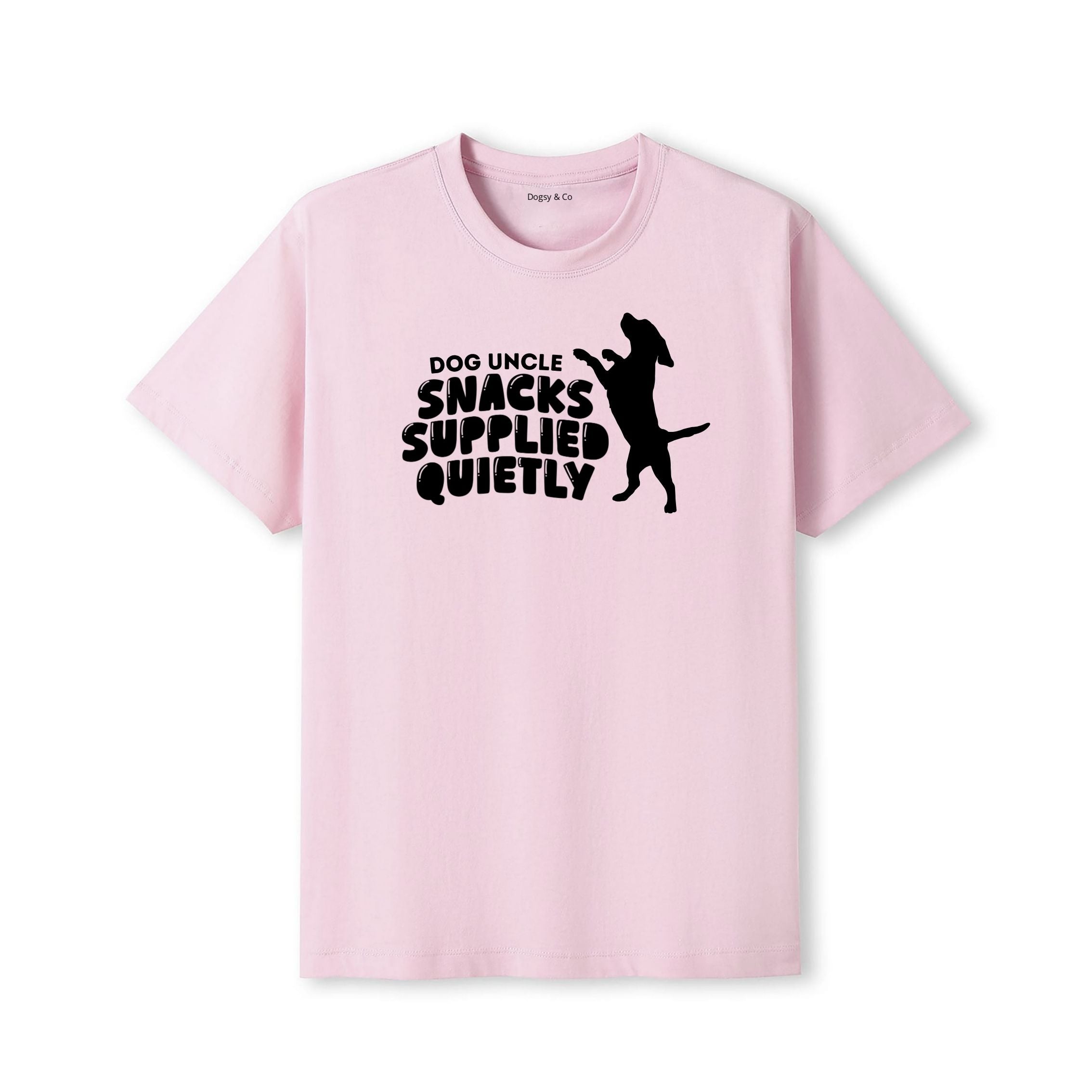 Dog Uncle T-Shirt Snacks supplied quietly. - detail view