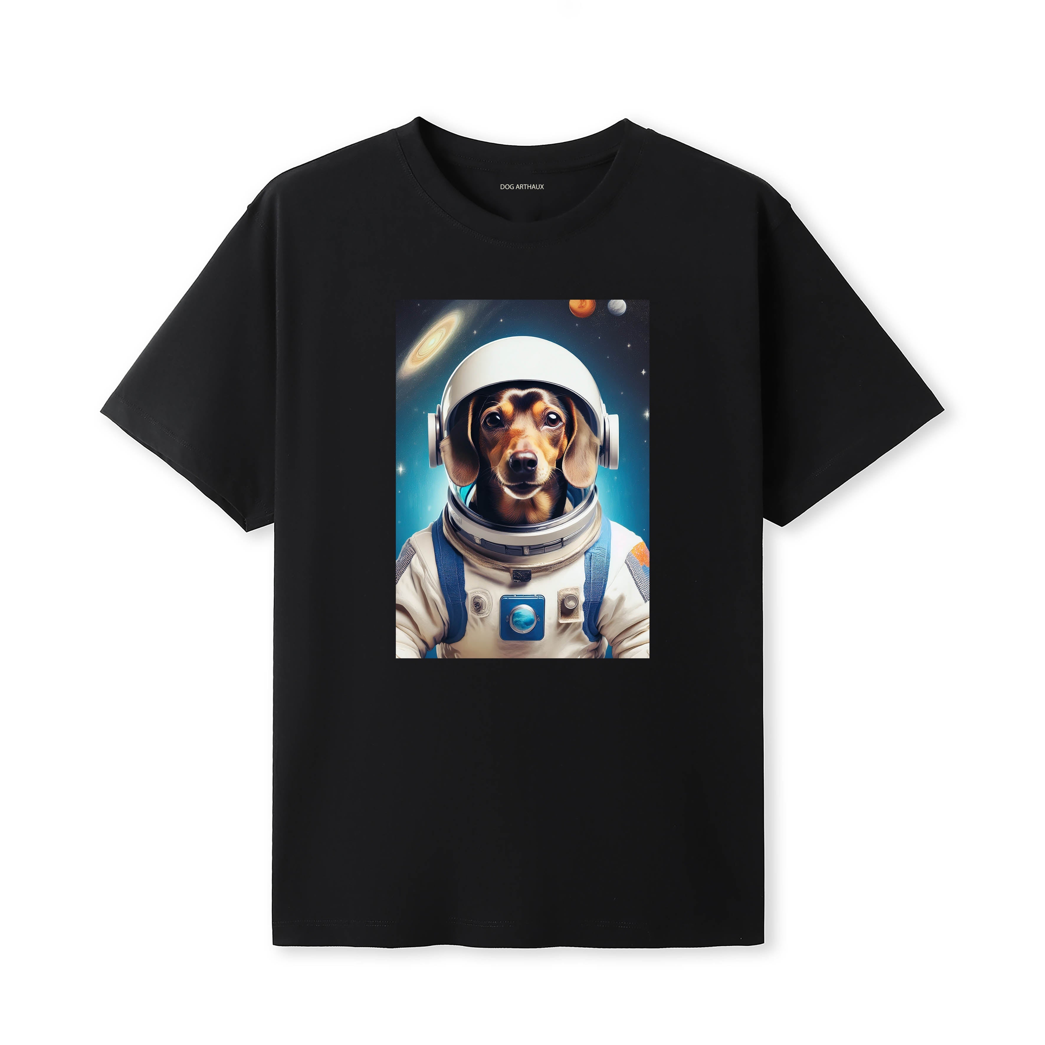 Dachshund Astronaut Dog T-shirt - Black | Dogsy & Co