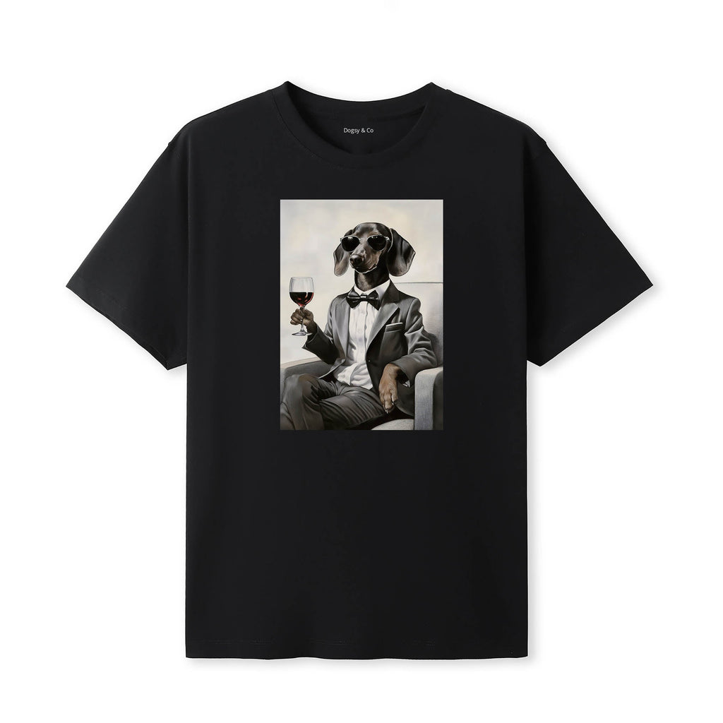 Dachshund distinguished gentleman dog t-shirt - black