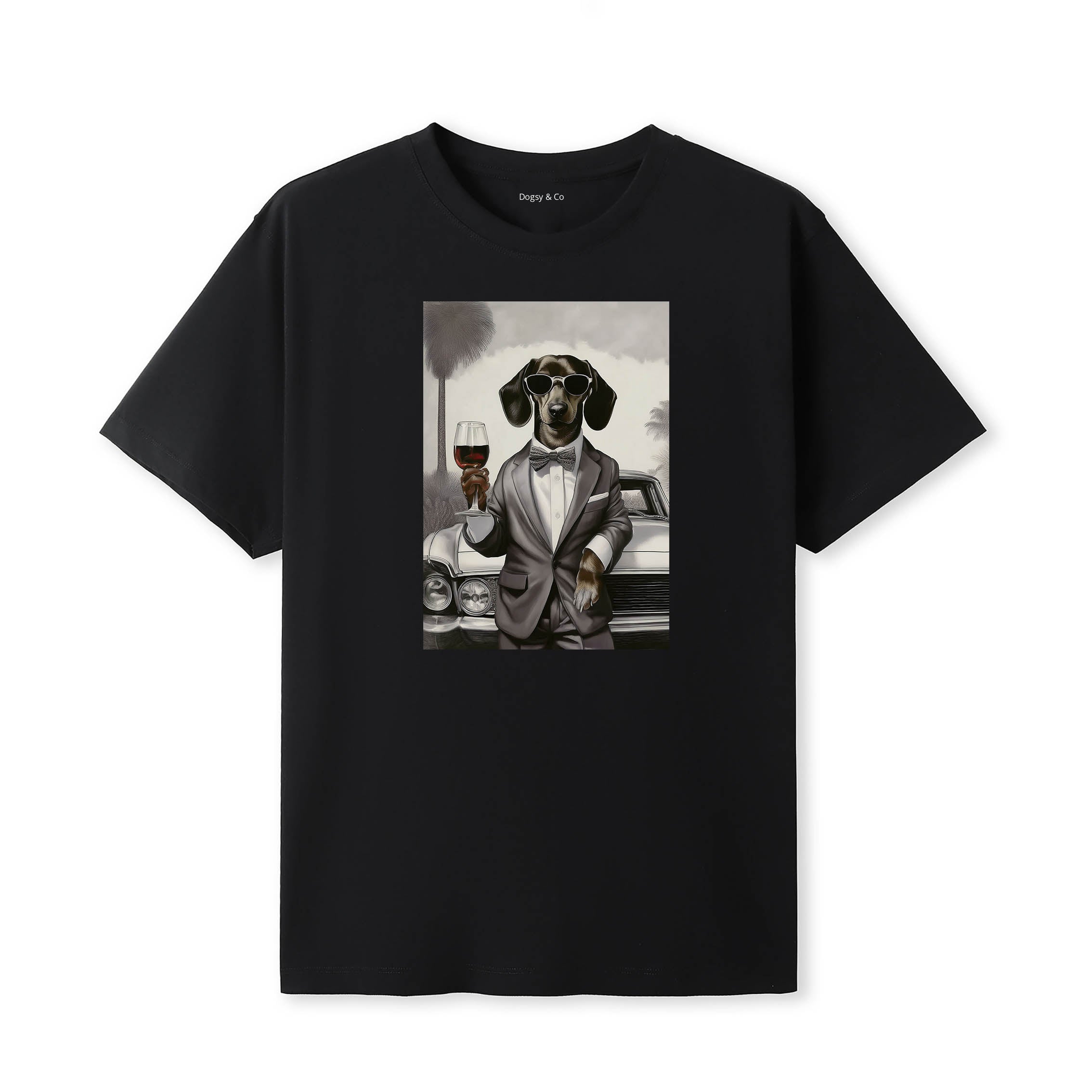 Dachshund distinguished gentleman dog t-shirt - black