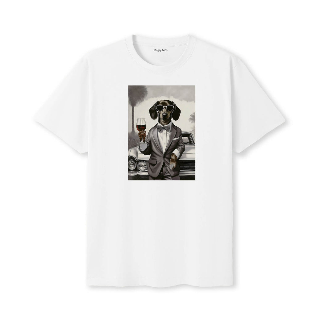 Dachshund distinguished gentleman dog t-shirt - white
