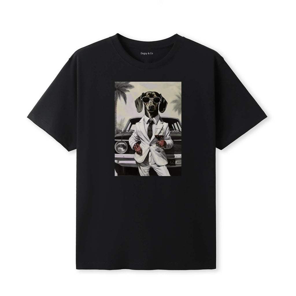 Dachshund distinguished gentleman dog t-shirt - black