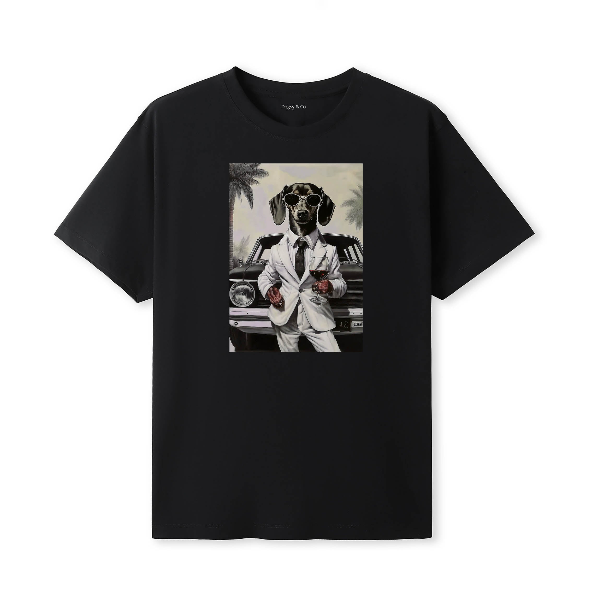 Dachshund distinguished gentleman dog t-shirt - black
