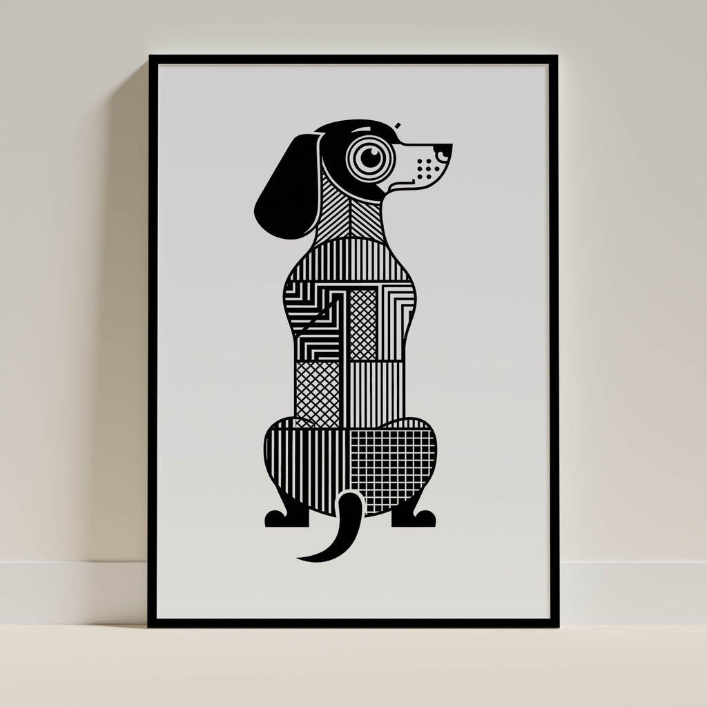 Dachshund Geometric Line Art mockup