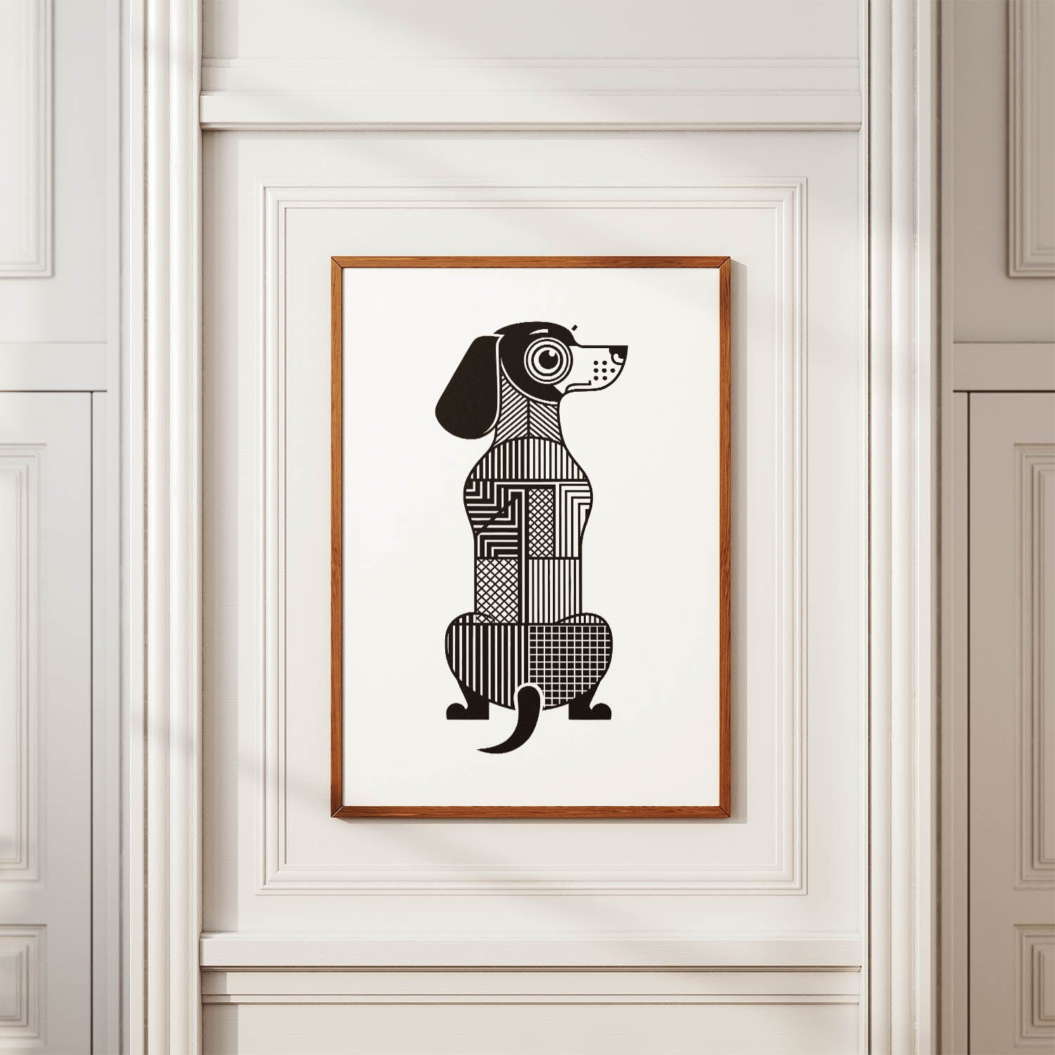 Dachshund Geometric Line Art mockup