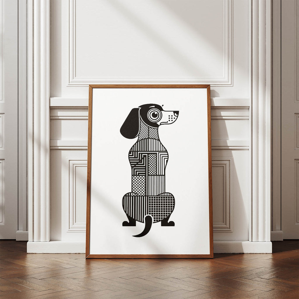 Dachshund Geometric Line Art mockup