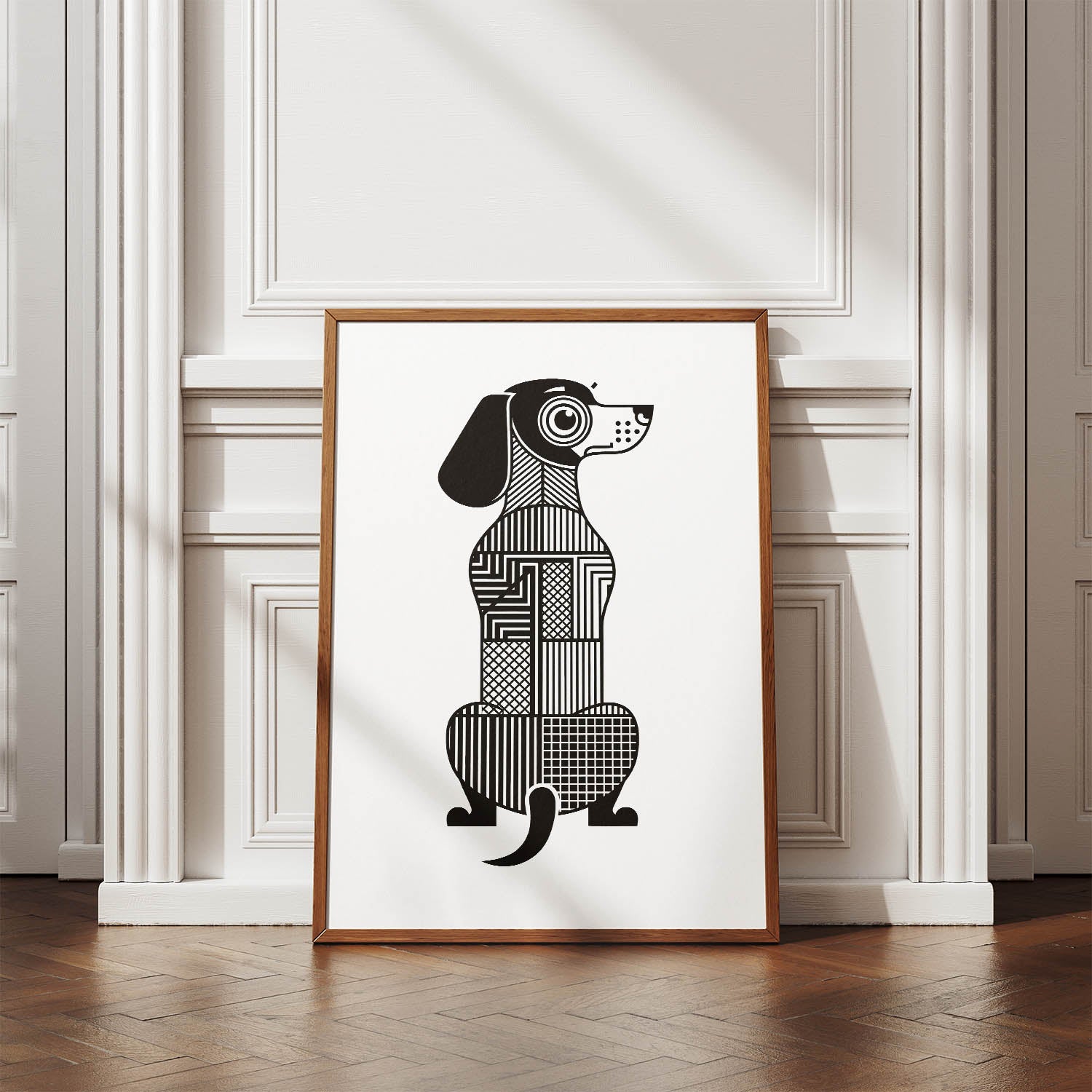 Dachshund Geometric Line Art mockup