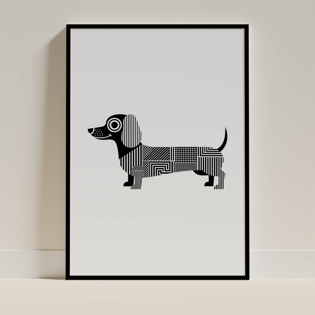 Dachshund Geometric Line Art mockup
