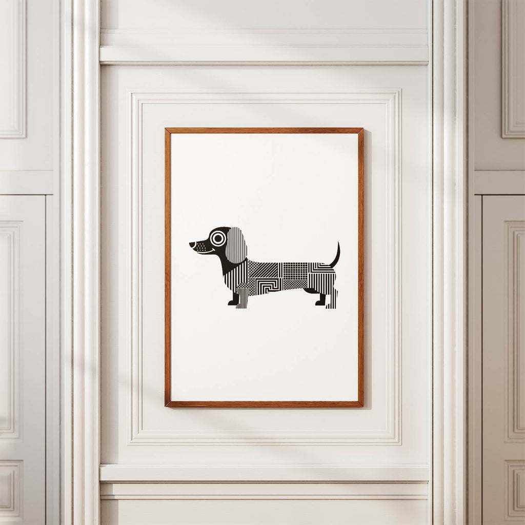 Dachshund Geometric Line Art mockup