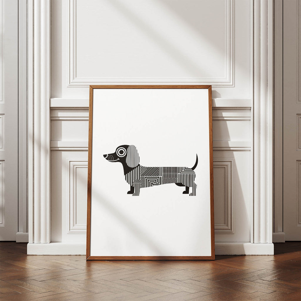Dachshund Geometric Line Art mockup