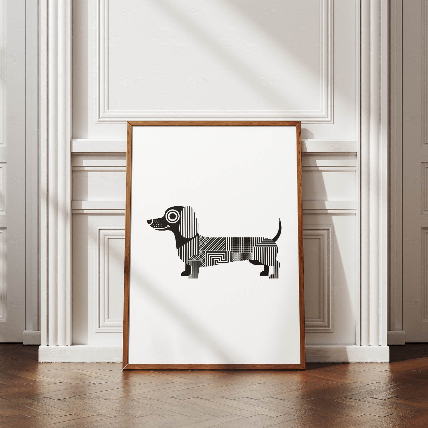 Dachshund Geometric Line Art mockup