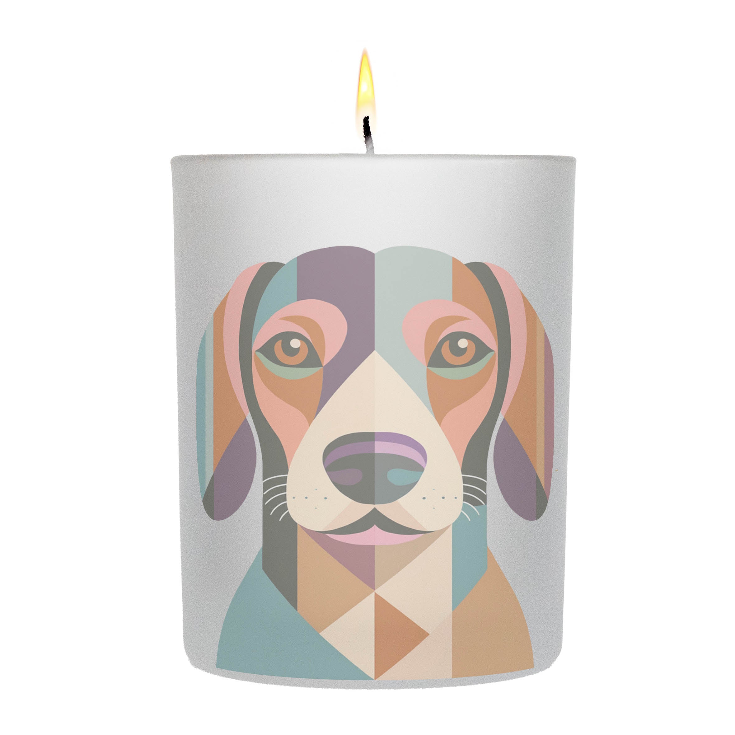 Dachshund Graphic Retro Chic Frosted Candle