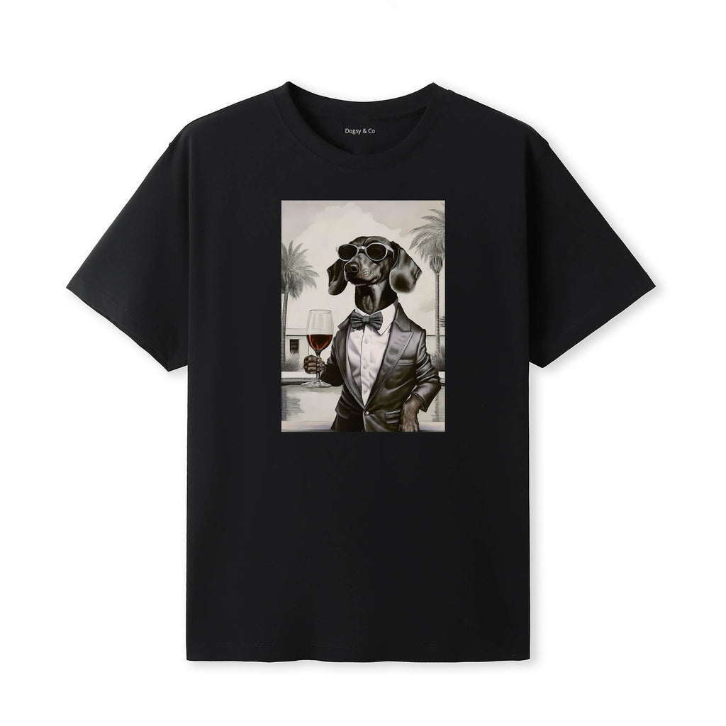 Dachshund distinguished gentleman dog t-shirt - black