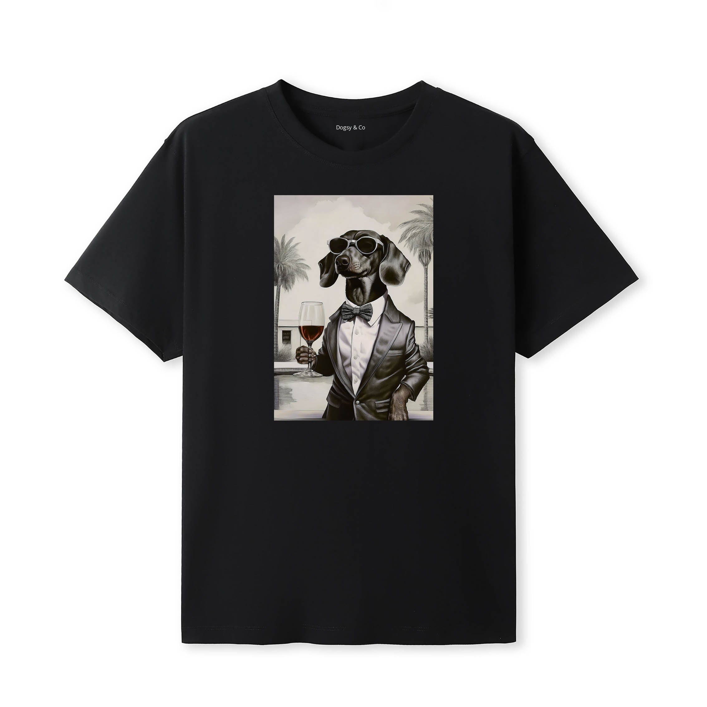 Dachshund distinguished gentleman dog t-shirt - black