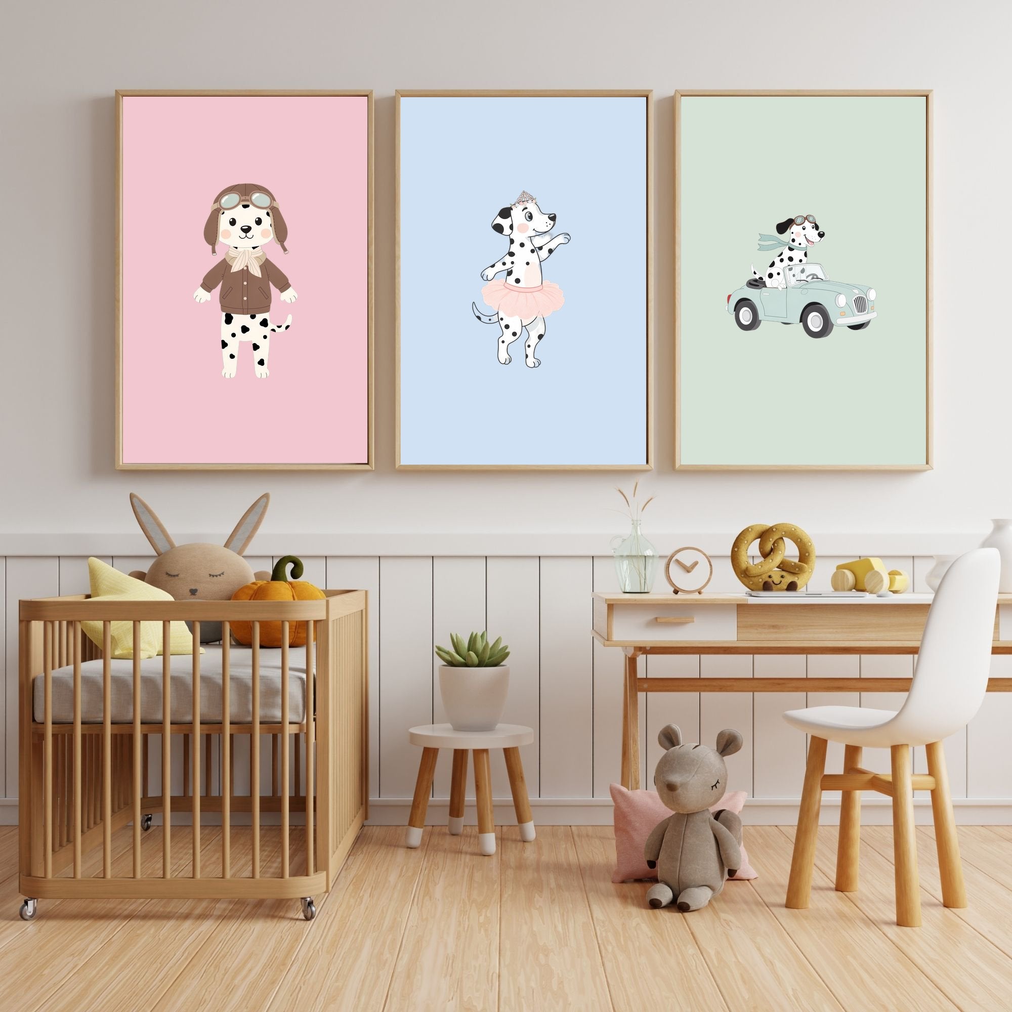 Dalmatian Kids Nursery Wall Art Print Bundle — 22 Dog Costume Designs, 5 Colours, 6 Print Sizes | Digital Download