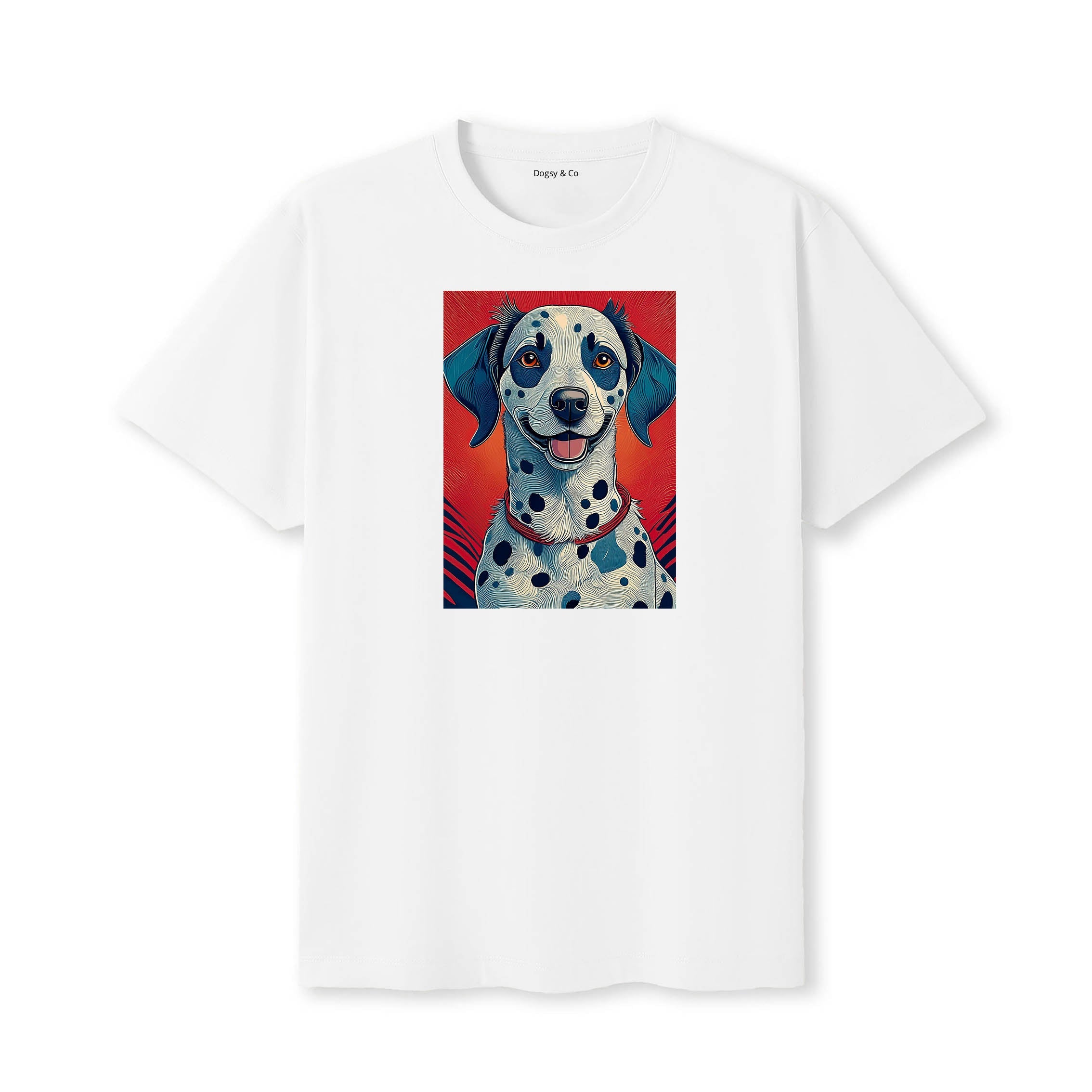 Dalmatian Hokusai Dog Portrait T-Shirt V1 White