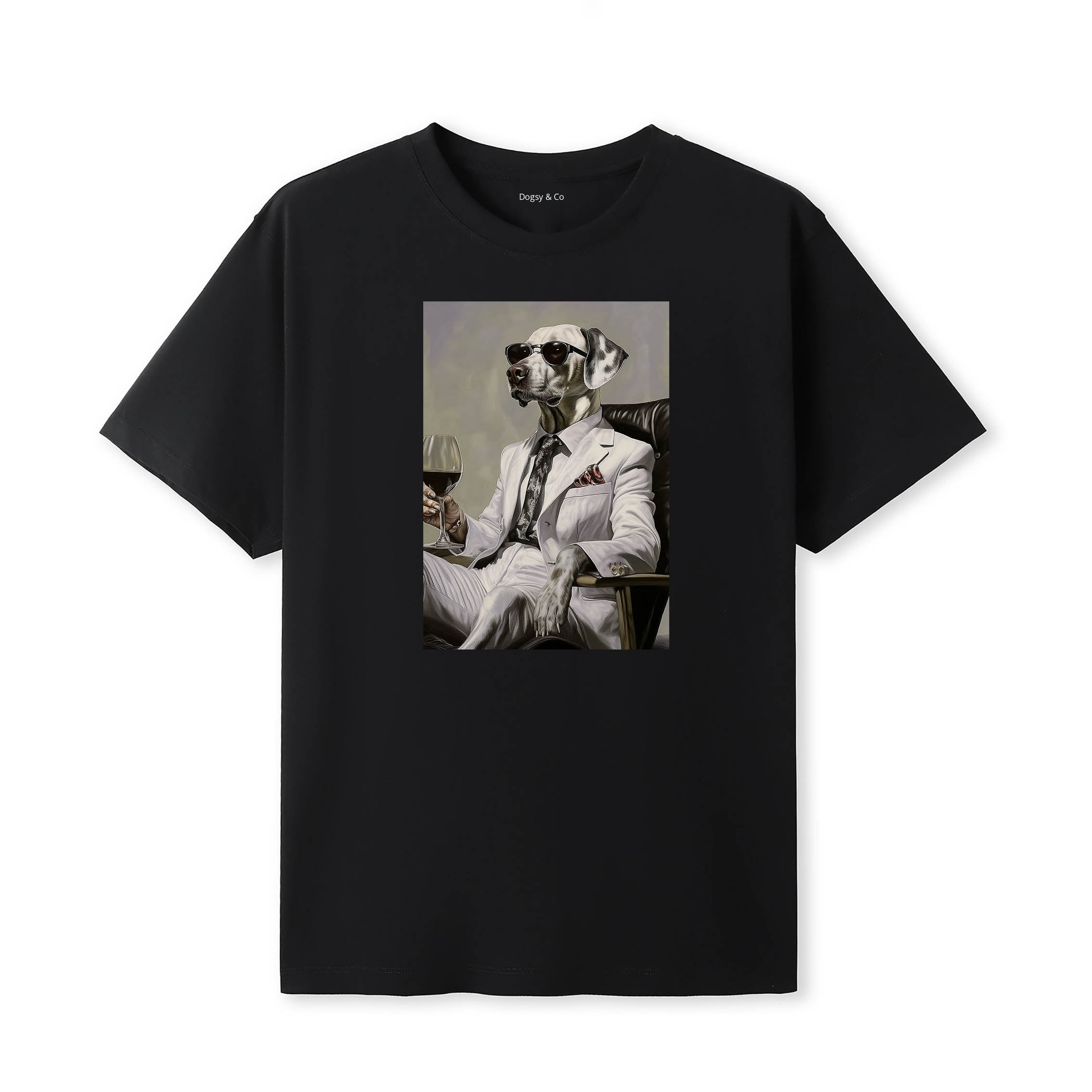 Dalmatian distinguished gentleman dog t-shirt - black