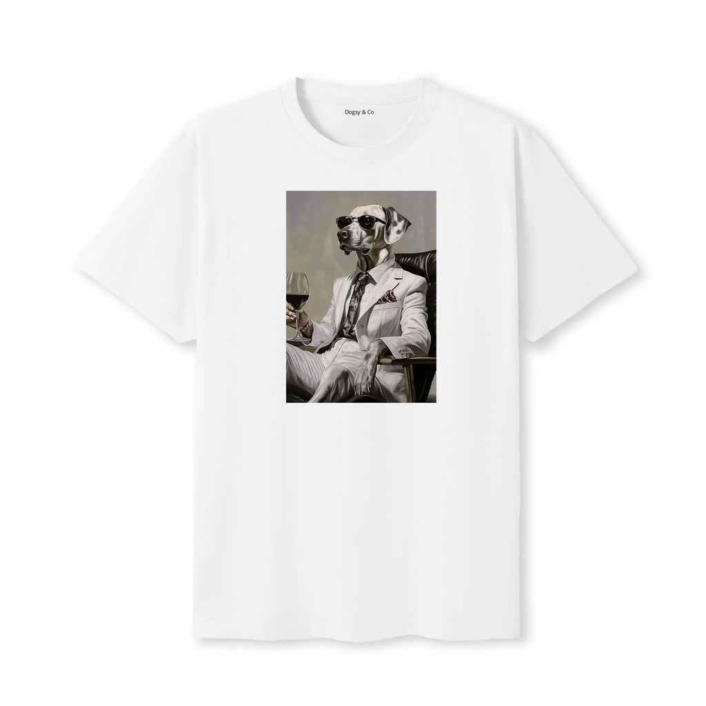 Dalmatian distinguished gentleman dog t-shirt - white