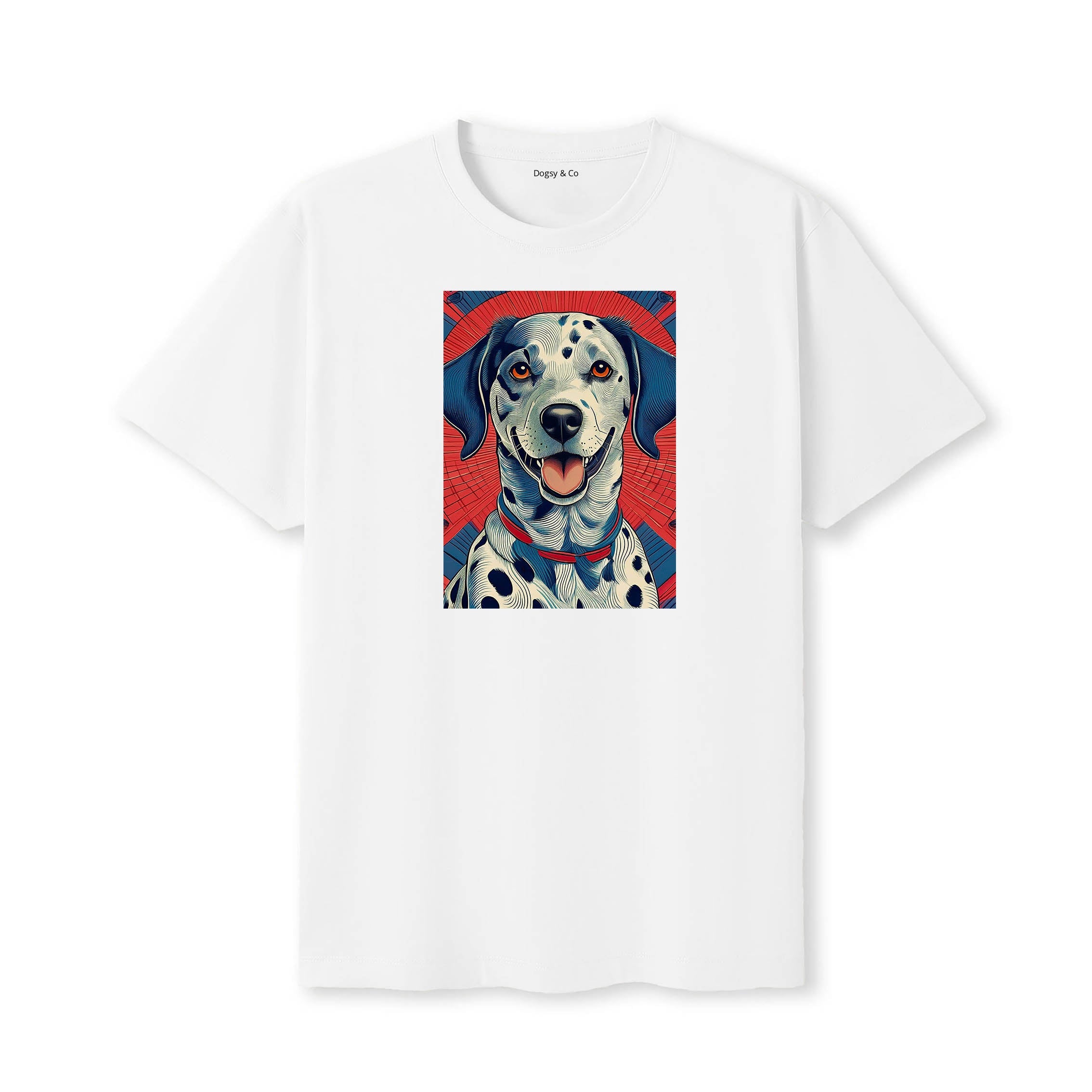 Dalmatian Hokusai Dog Portrait T-Shirt White