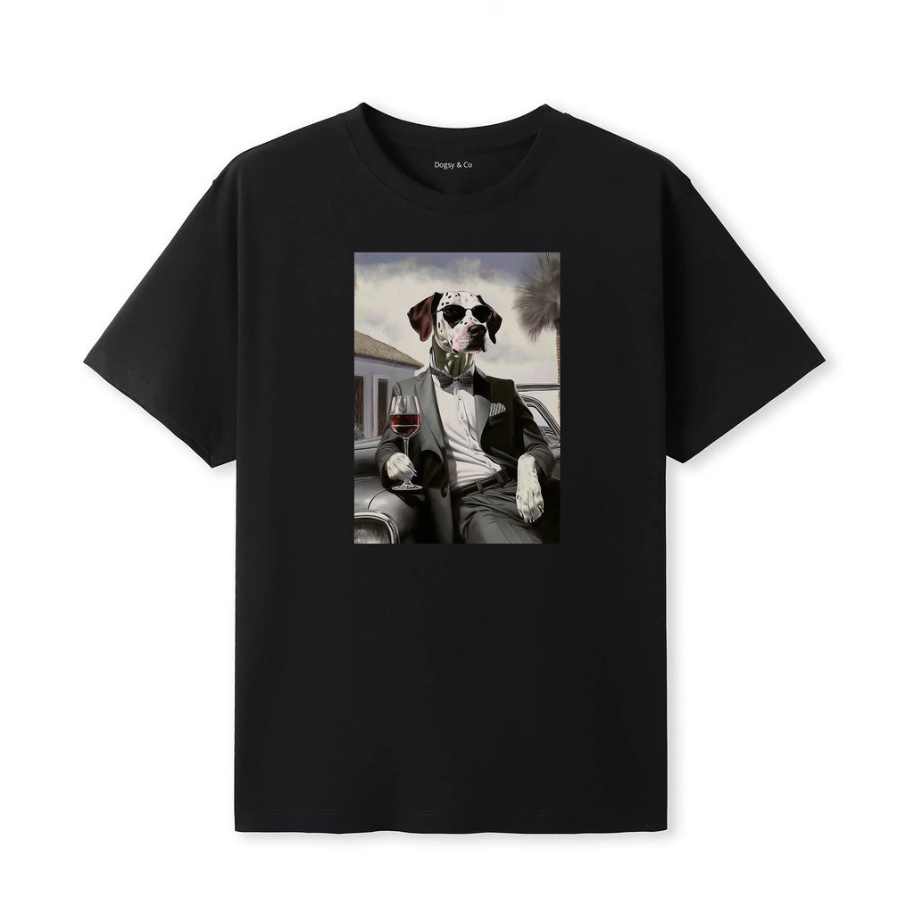 Dalmatian distinguished gentleman dog t-shirt - black